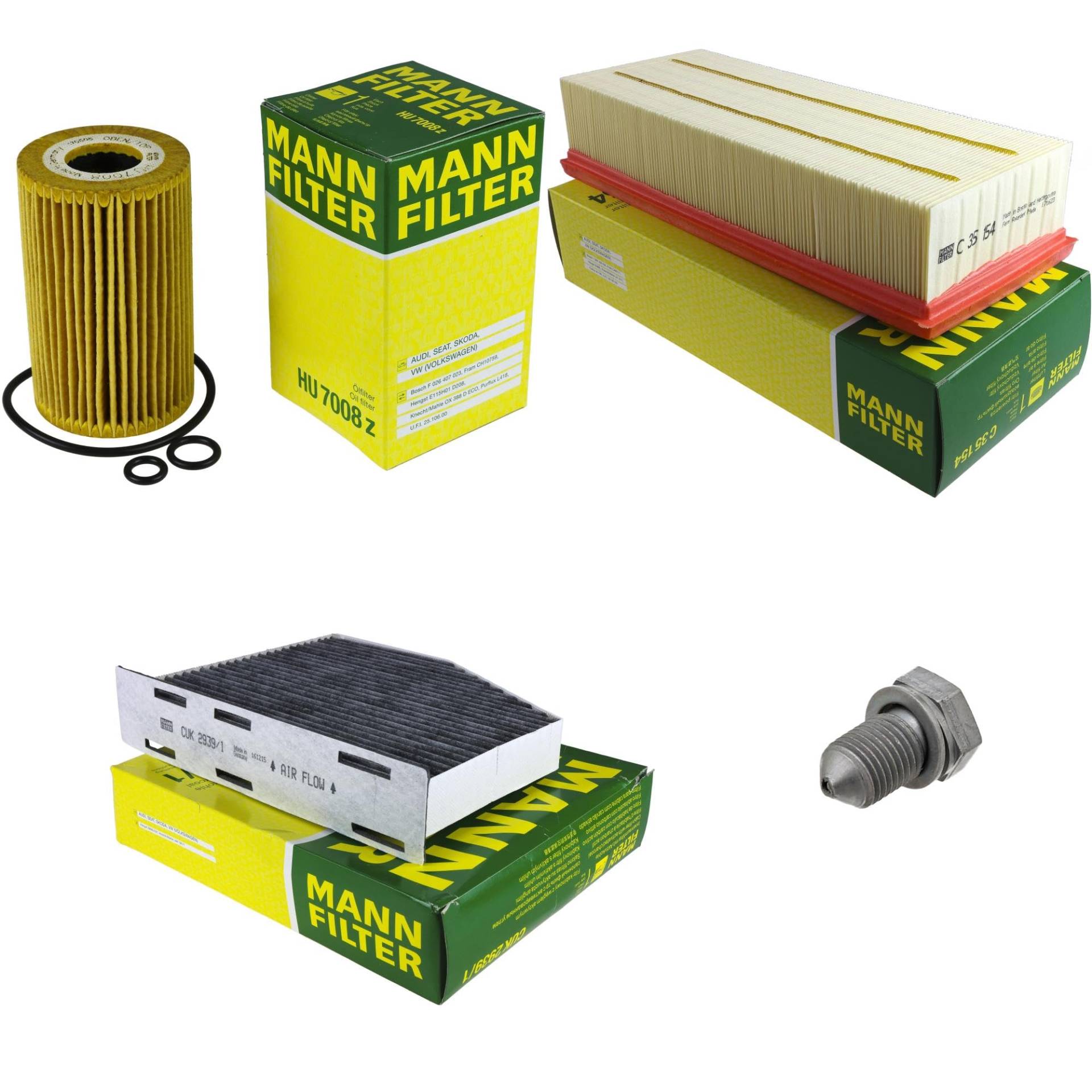 EISENFELS Filter Set Inspektionspaket erstellt mit MANN-FILTER Ölfilter HU 7008 z, Luftfilter C 35 154, Innenraumfilter CUK 2939/1, Verschlussschraube EISENFELS Filter Set Inspektionspaket erstellt mit MANN-FILTER Ölfilter HU 7008 z, Luftfilter C 35 154, Innenraumfilter CUK 2939/1, Verschlussschraube von EISENFELS