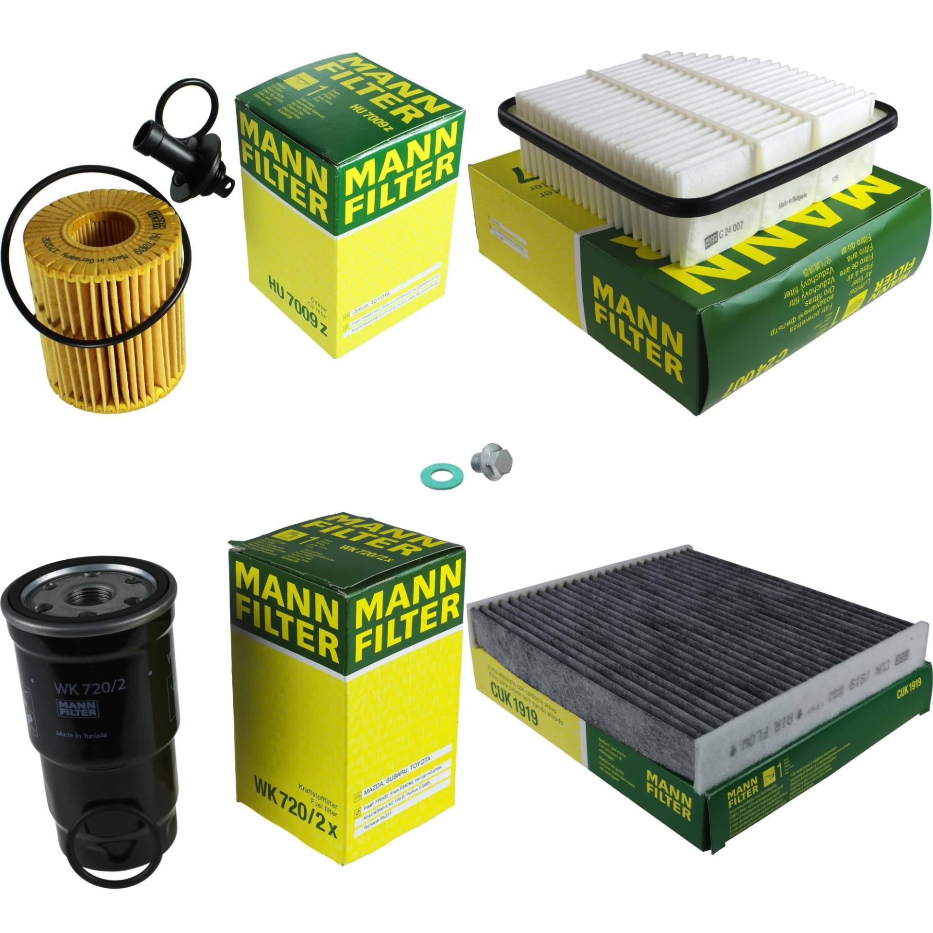 EISENFELS Filter Set Inspektionspaket erstellt mit MANN-FILTER Ölfilter HU 7009 z, Luftfilter C 24 007, Kraftstofffilter WK 720/2 x, Innenraumfilter CUK 1919, Verschlussschraube EISENFELS Filter Set Inspektionspaket erstellt mit MANN-FILTER Ölfilter HU 7009 z, Luftfilter C 24 007, Kraftstofffilter WK 720/2 x, Innenraumfilter CUK 1919, Verschlussschraube von EISENFELS