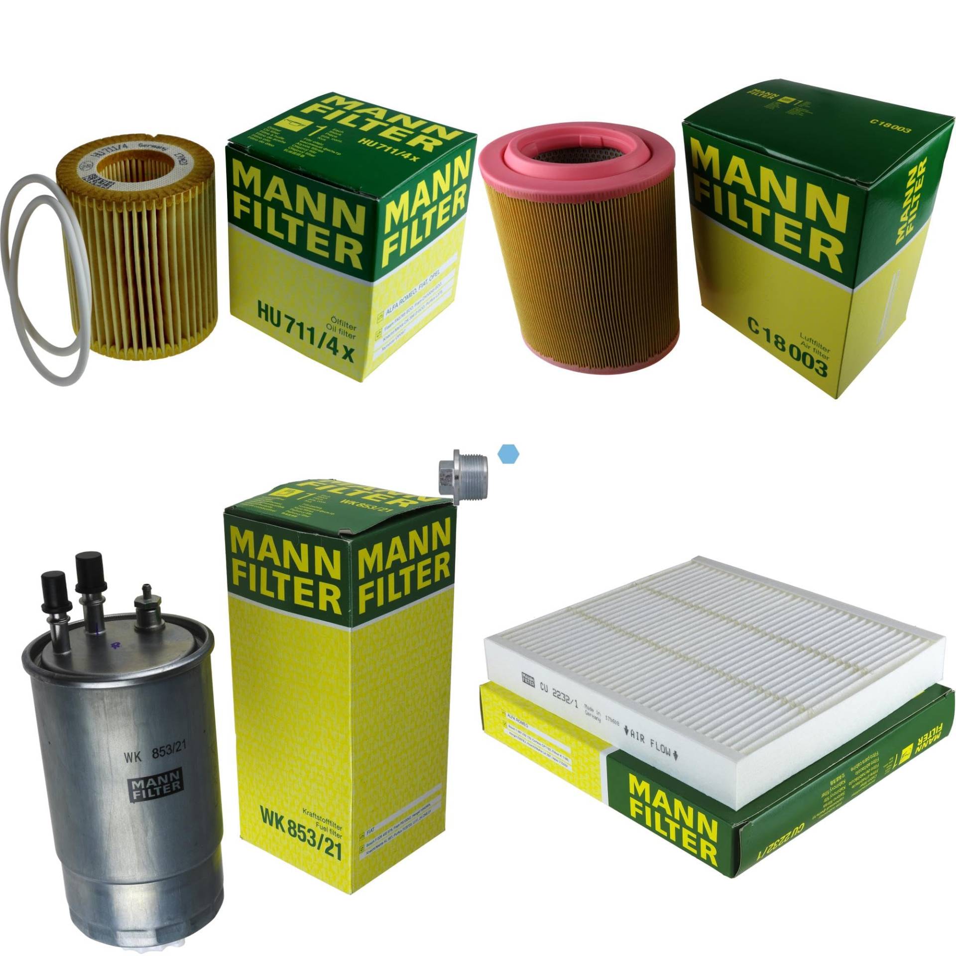 EISENFELS Filter Set Inspektionspaket erstellt mit MANN-FILTER Ölfilter HU 711/4 x, Luftfilter C 18 003, Kraftstofffilter WK 853/21, Innenraumfilter CU 2232/1, Verschlussschraube EISENFELS Filter Set Inspektionspaket erstellt mit MANN-FILTER Ölfilter HU 711/4 x, Luftfilter C 18 003, Kraftstofffilter WK 853/21, Innenraumfilter CU 2232/1, Verschlussschraube von EISENFELS