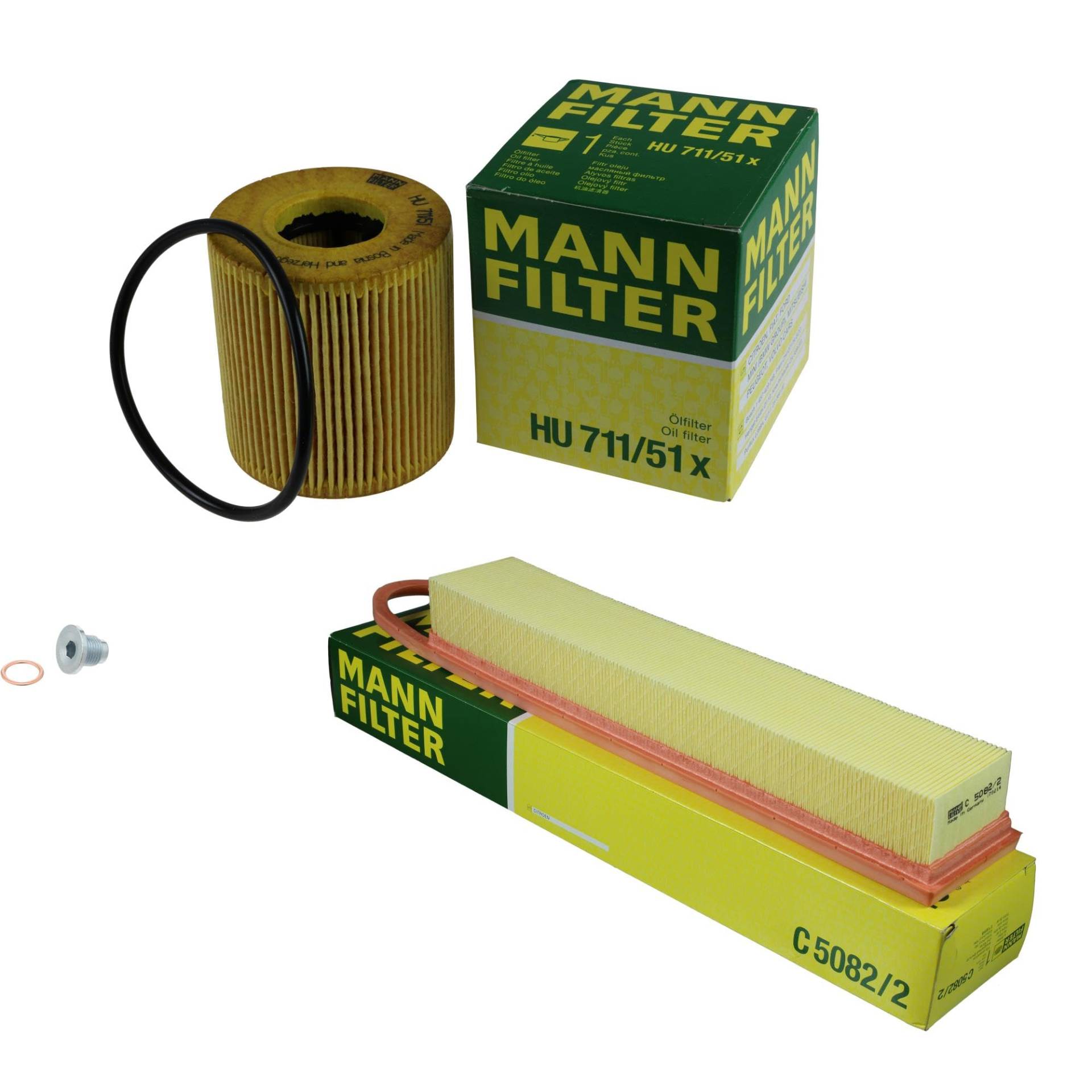 EISENFELS Filter Set Inspektionspaket erstellt mit MANN-FILTER Ölfilter HU 711/51 x, Luftfilter C 5082/2, Verschlussschraube von EISENFELS