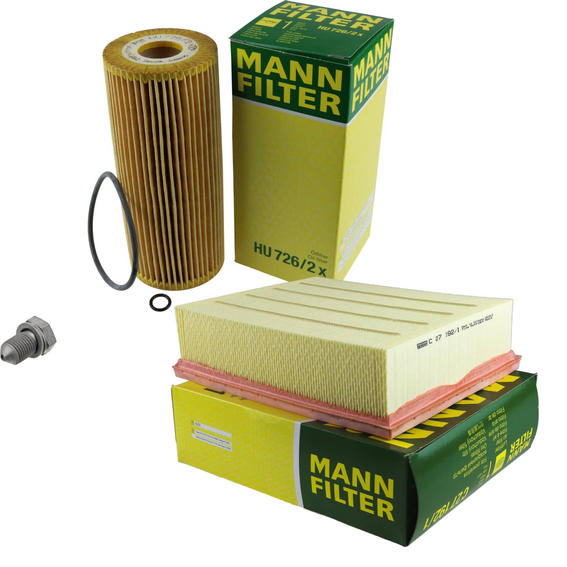 EISENFELS Filter Set Inspektionspaket erstellt mit MANN-FILTER Ölfilter HU 726/2 x, Luftfilter C 27 192/1, Verschlussschraube von EISENFELS