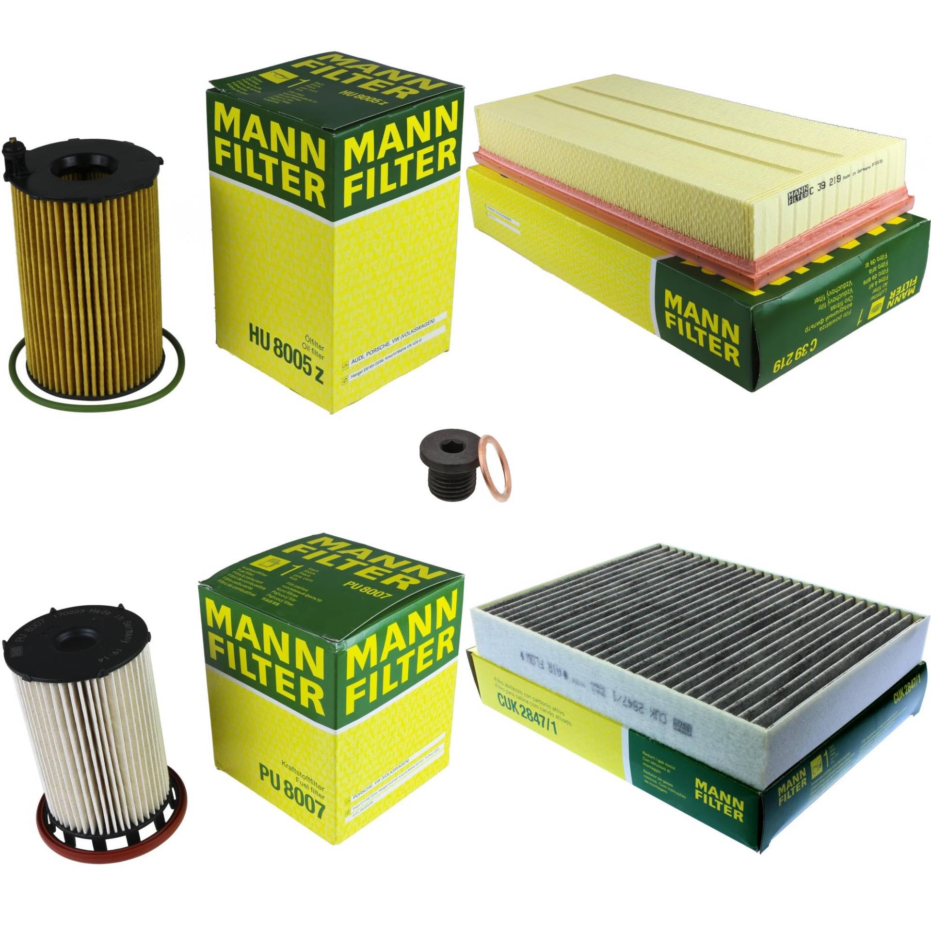 EISENFELS Filter Set Inspektionspaket erstellt mit MANN-FILTER Ölfilter HU 8005 z, Luftfilter C 39 219, Kraftstofffilter PU 8007, Innenraumfilter CUK 2847/1, Verschlussschraube EISENFELS Filter Set Inspektionspaket erstellt mit MANN-FILTER Ölfilter HU 8005 z, Luftfilter C 39 219, Kraftstofffilter PU 8007, Innenraumfilter CUK 2847/1, Verschlussschraube von EISENFELS