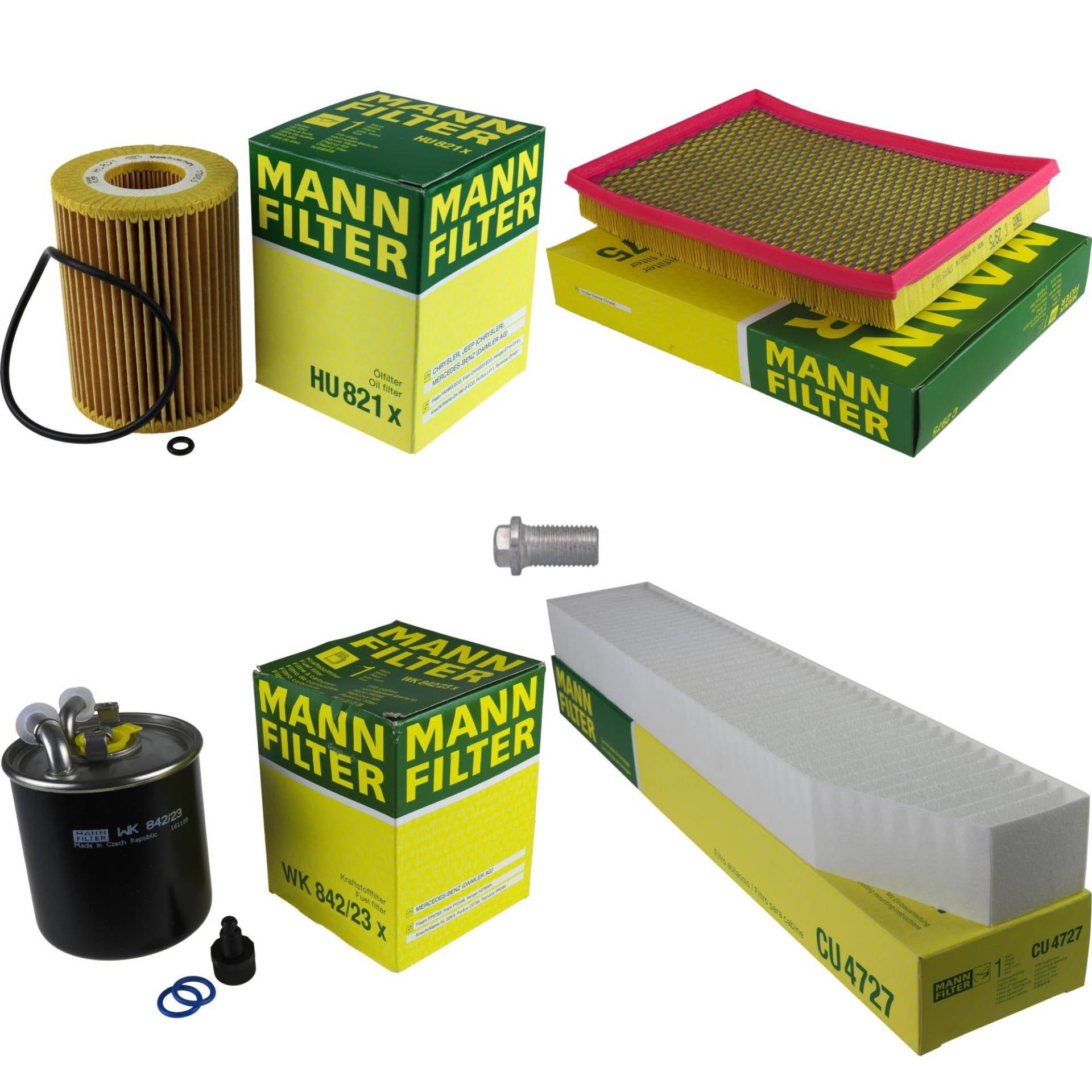 EISENFELS Filter Set Inspektionspaket erstellt mit MANN-FILTER Ölfilter HU 821 x, Luftfilter C 2975, Kraftstofffilter WK 842/23 x, Innenraumfilter CU 4727, Verschlussschraube EISENFELS Filter Set Inspektionspaket erstellt mit MANN-FILTER Ölfilter HU 821 x, Luftfilter C 2975, Kraftstofffilter WK 842/23 x, Innenraumfilter CU 4727, Verschlussschraube von EISENFELS