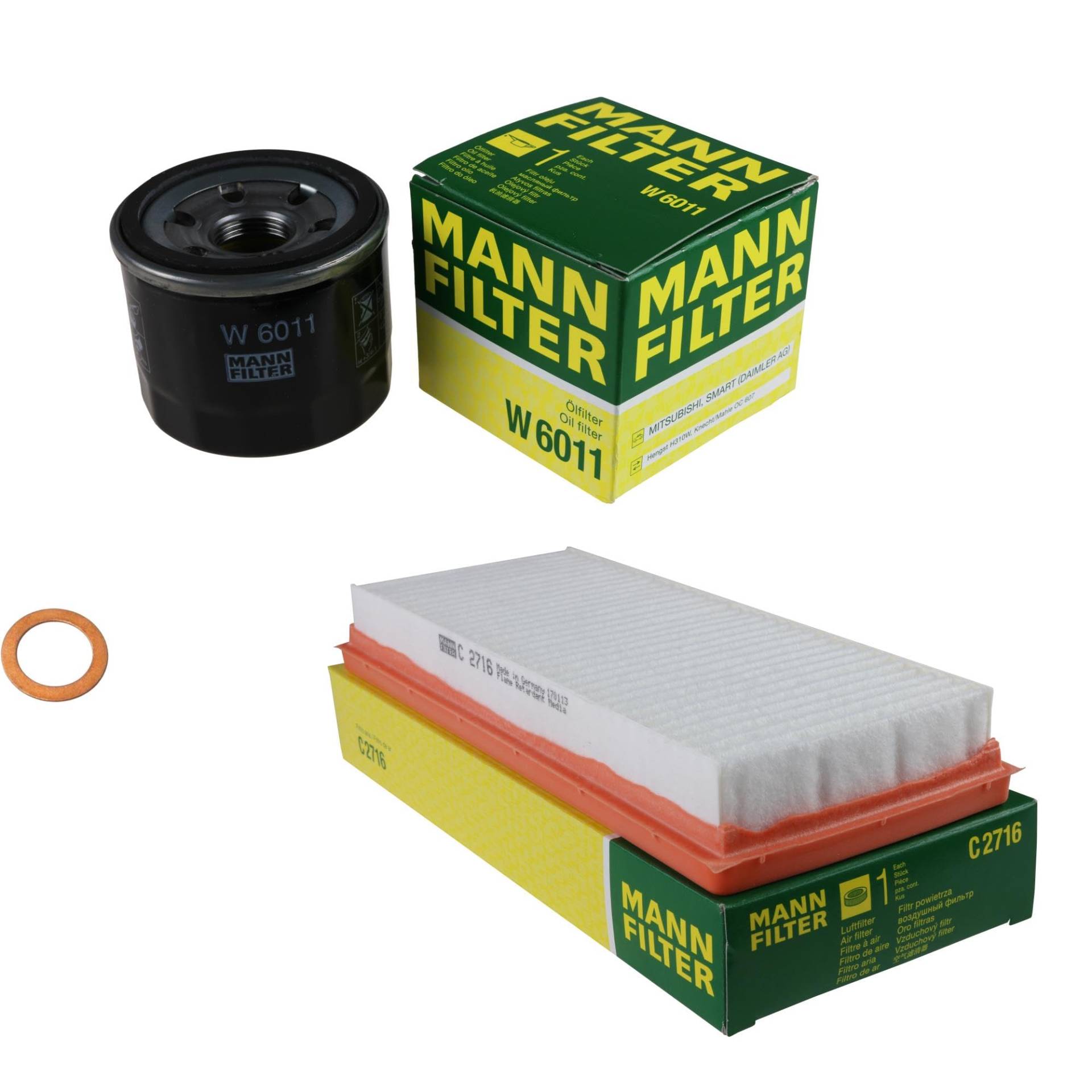 EISENFELS Filter Set Inspektionspaket erstellt mit MANN-FILTER Ölfilter W 6011, Luftfilter C 2716, Dichtring von EISENFELS