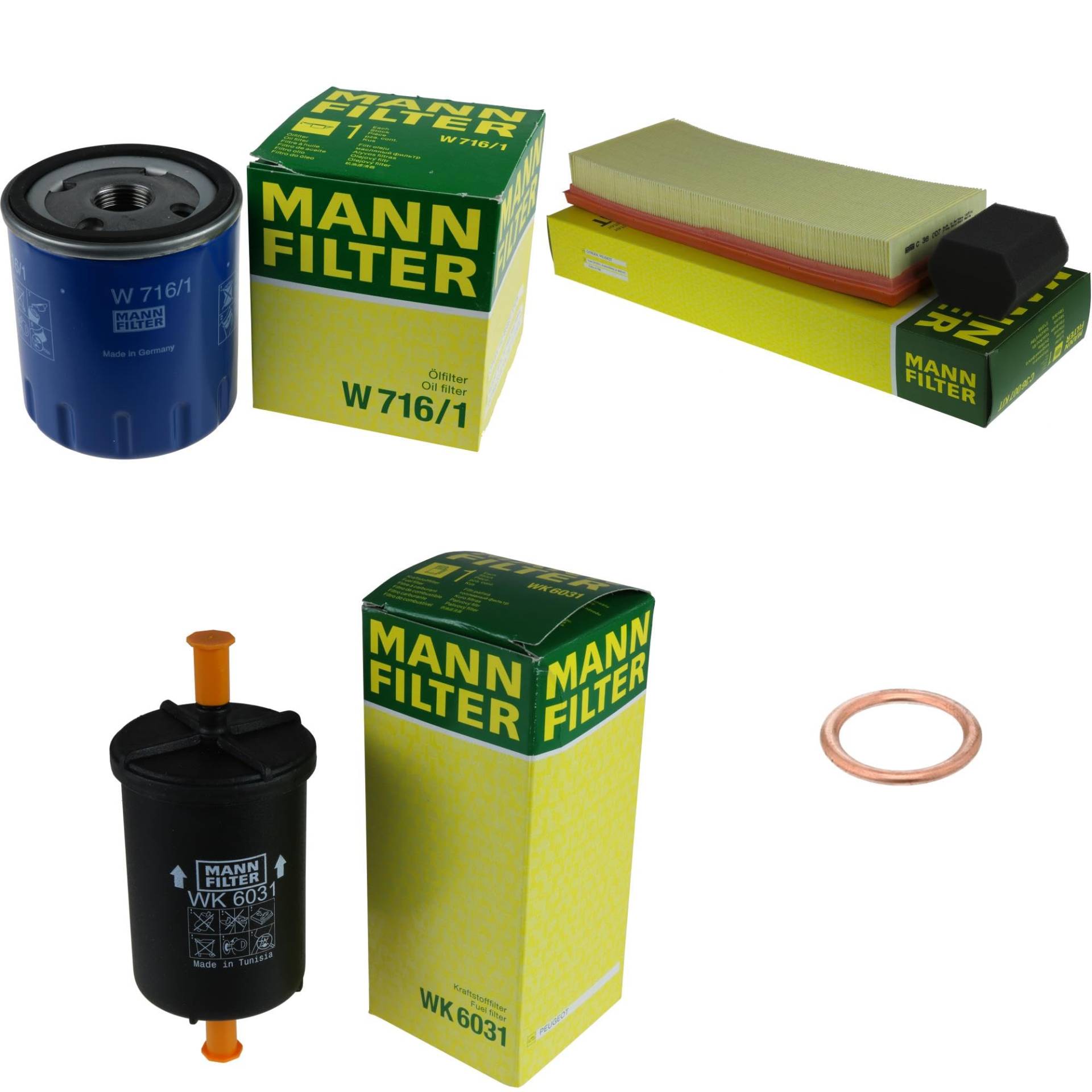 EISENFELS Filter Set Inspektionspaket erstellt mit MANN-FILTER Ölfilter W 716/1, Luftfilter C 36 007 KIT, Kraftstofffilter WK 6031, Dichtring EISENFELS Filter Set Inspektionspaket erstellt mit MANN-FILTER Ölfilter W 716/1, Luftfilter C 36 007 KIT, Kraftstofffilter WK 6031, Dichtring von EISENFELS