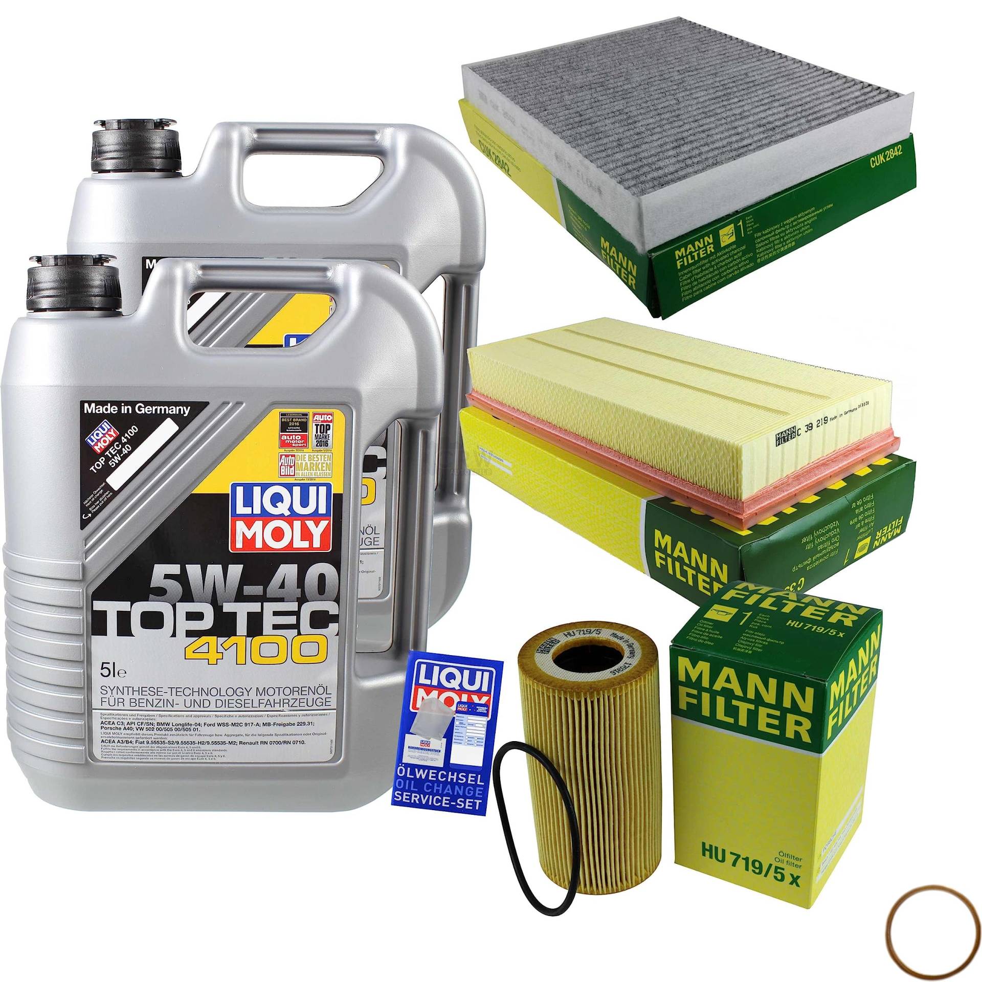 EISENFELS Inspektionspaket Wartungspaket Filterset mit 10 L Motoröl 5W-40, Ölfilter, Luftfilter, Innenraumfilter, Dichtring EISENFELS Inspektionspaket Wartungspaket Filterset mit 10 L Motoröl 5W-40, Ölfilter, Luftfilter, Innenraumfilter, Dichtring von EISENFELS