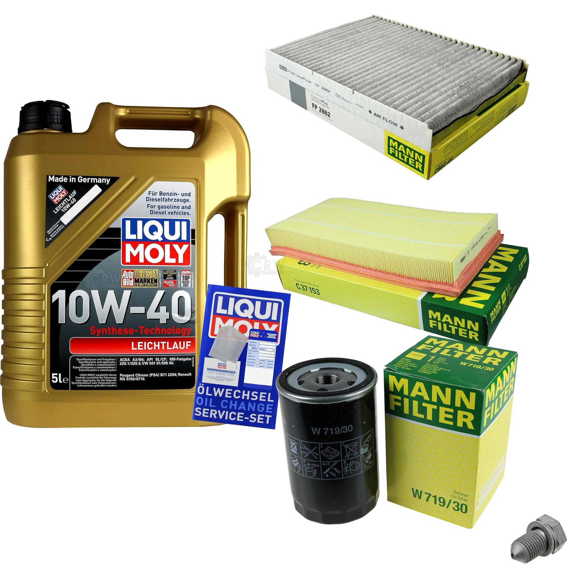 EISENFELS Inspektionspaket Wartungspaket Filterset mit 5 L Motoröl 10W-40, Ölfilter, Luftfilter, Innenraumfilter, Verschlussschraube EISENFELS Inspektionspaket Wartungspaket Filterset mit 5 L Motoröl 10W-40, Ölfilter, Luftfilter, Innenraumfilter, Verschlussschraube von EISENFELS