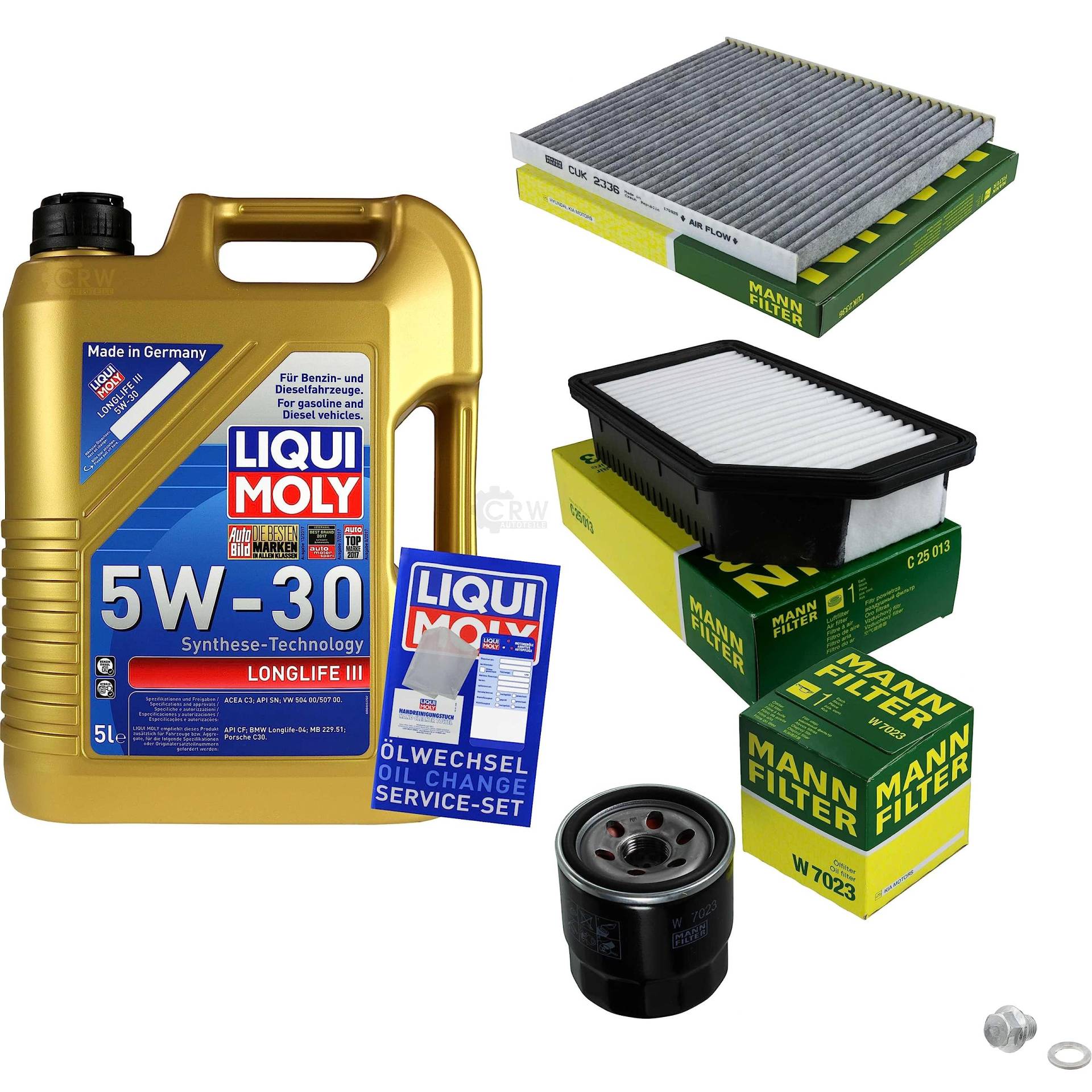 EISENFELS Inspektionspaket Wartungspaket Filterset mit 5 L Motoröl 5W-30 Ölfilter, Luftfilter, Innenraumfilter, Verschlussschraube EISENFELS Inspektionspaket Wartungspaket Filterset mit 5 L Motoröl 5W-30 Ölfilter, Luftfilter, Innenraumfilter, Verschlussschraube von EISENFELS