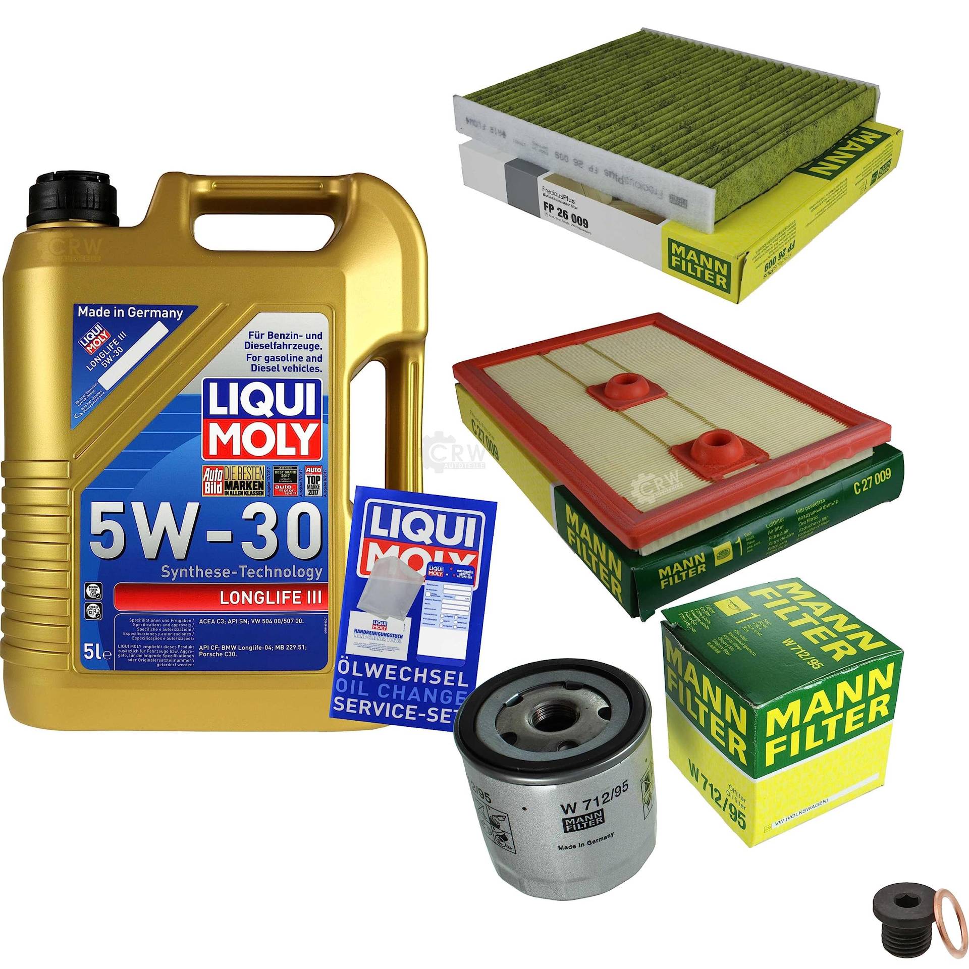 EISENFELS Inspektionspaket Wartungspaket Filterset mit 5 L Motoröl 5W-30 Ölfilter, Luftfilter, Innenraumfilter, Verschlussschraube EISENFELS Inspektionspaket Wartungspaket Filterset mit 5 L Motoröl 5W-30 Ölfilter, Luftfilter, Innenraumfilter, Verschlussschraube von EISENFELS