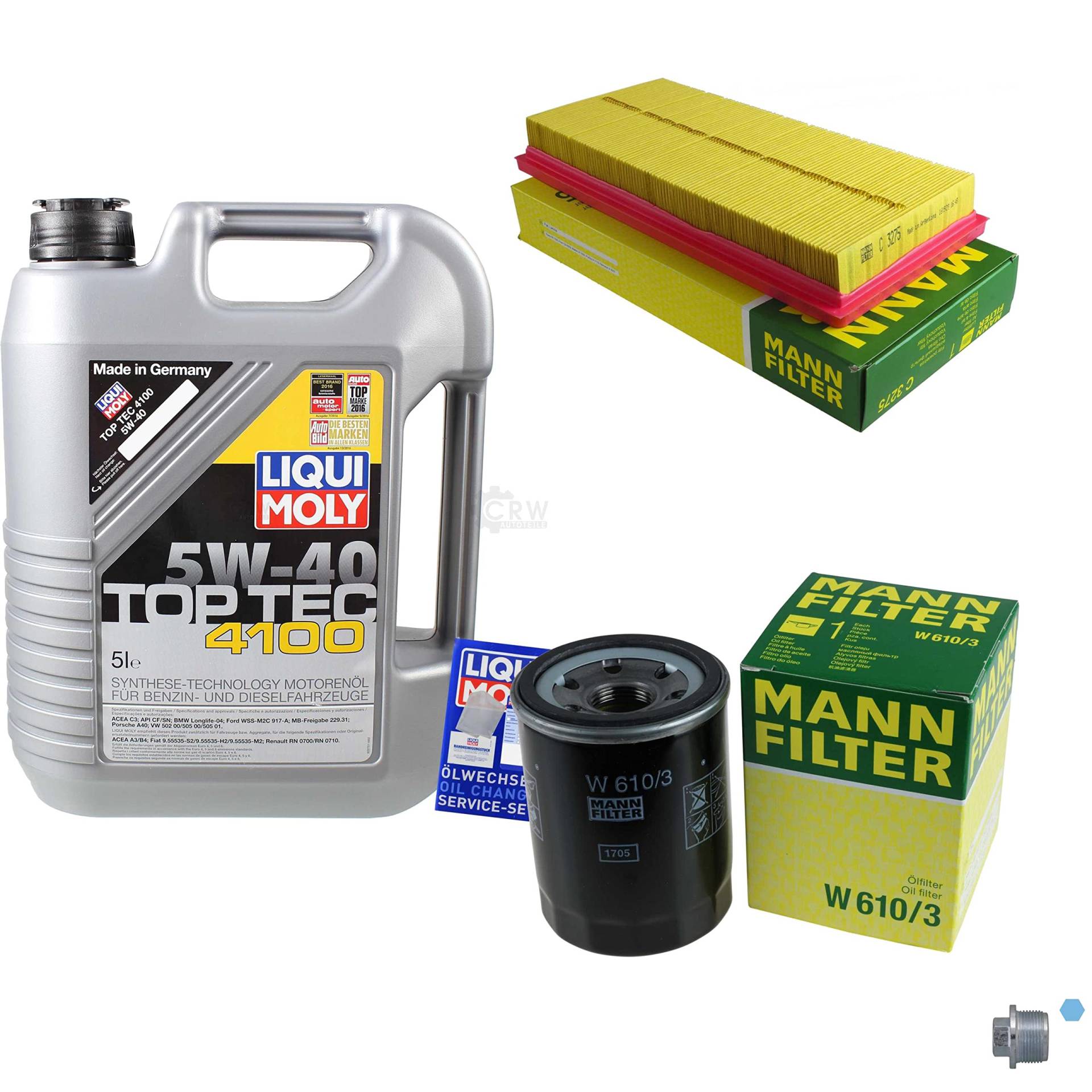 EISENFELS Inspektionspaket Wartungspaket Filterset mit 5 L Motoröl 5W-40, Ölfilter, Luftfilter, Dichtring EISENFELS Inspektionspaket Wartungspaket Filterset mit 5 L Motoröl 5W-40, Ölfilter, Luftfilter, Dichtring von EISENFELS