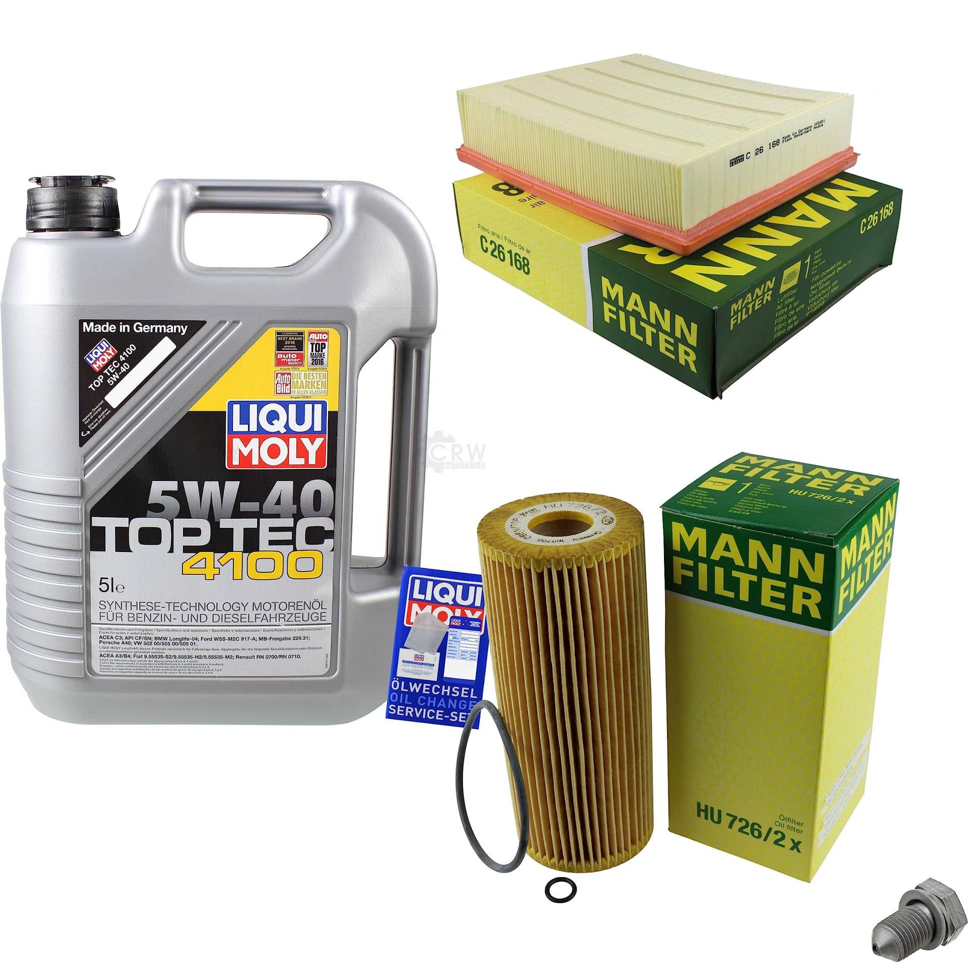 EISENFELS Inspektionspaket Wartungspaket Filterset mit 5 L Motoröl 5W-40, Ölfilter, Luftfilter, Verschlussschraube EISENFELS Inspektionspaket Wartungspaket Filterset mit 5 L Motoröl 5W-40, Ölfilter, Luftfilter, Verschlussschraube von EISENFELS