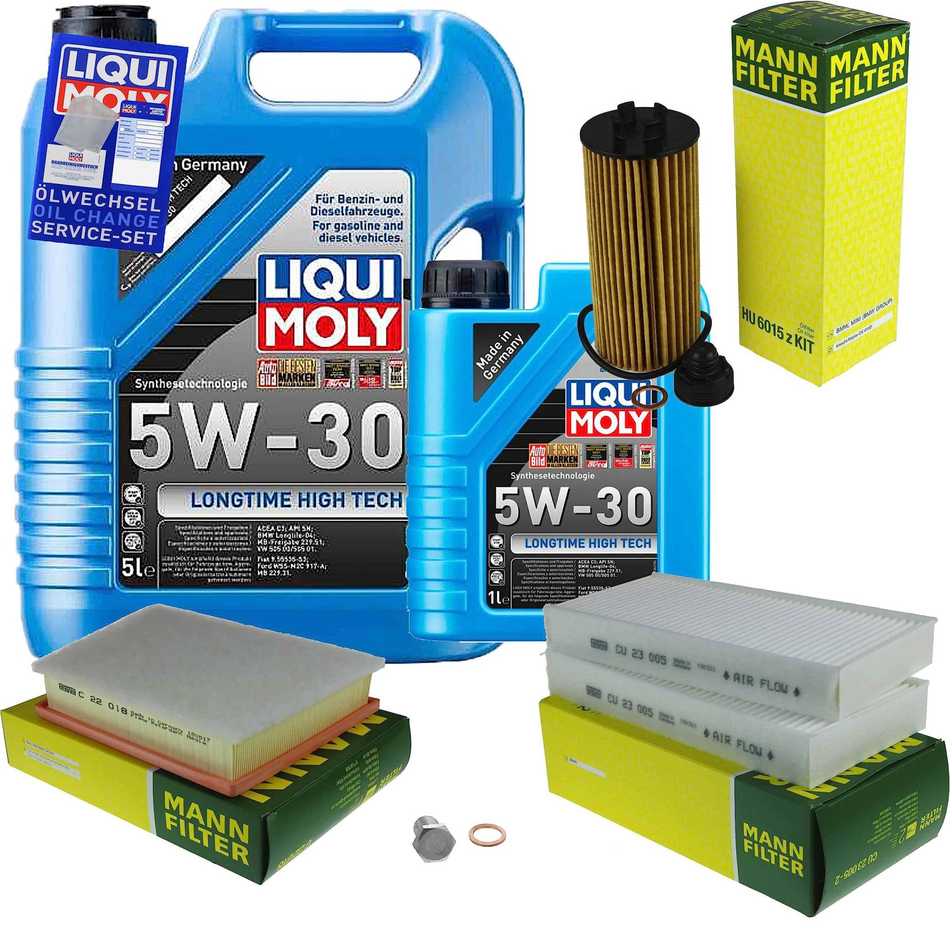 EISENFELS Inspektionspaket Wartungspaket Filterset mit 6 L Motoröl 5W-30, Ölfilter, Luftfilter, Innenraumfilter, Verschlussschraube EISENFELS Inspektionspaket Wartungspaket Filterset mit 6 L Motoröl 5W-30, Ölfilter, Luftfilter, Innenraumfilter, Verschlussschraube von EISENFELS