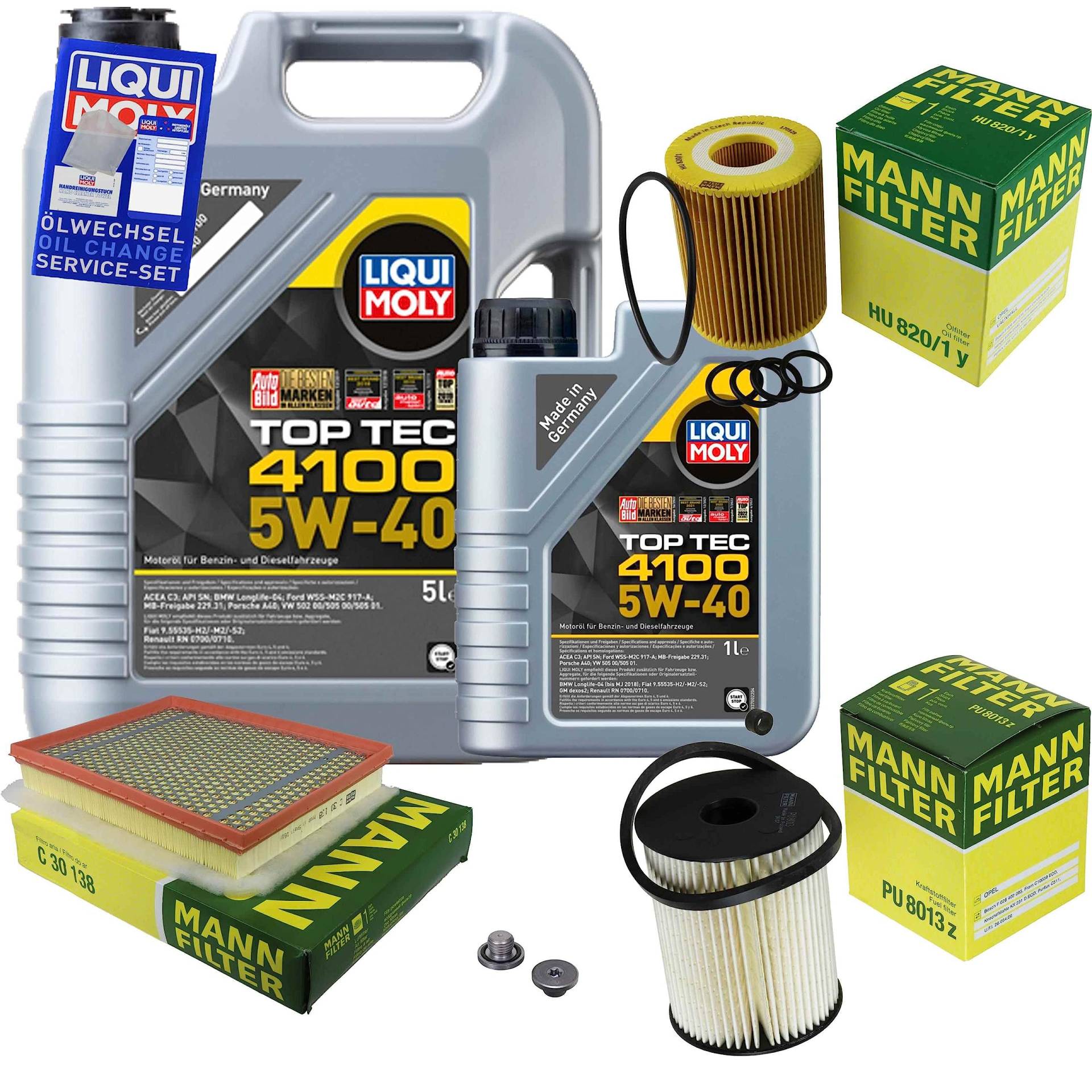 EISENFELS Inspektionspaket Wartungspaket Filterset mit 6 L Motoröl 5W-40, Ölfilter, Luftfilter, Kraftstofffilter, Verschlussschraube EISENFELS Inspektionspaket Wartungspaket Filterset mit 6 L Motoröl 5W-40, Ölfilter, Luftfilter, Kraftstofffilter, Verschlussschraube von EISENFELS