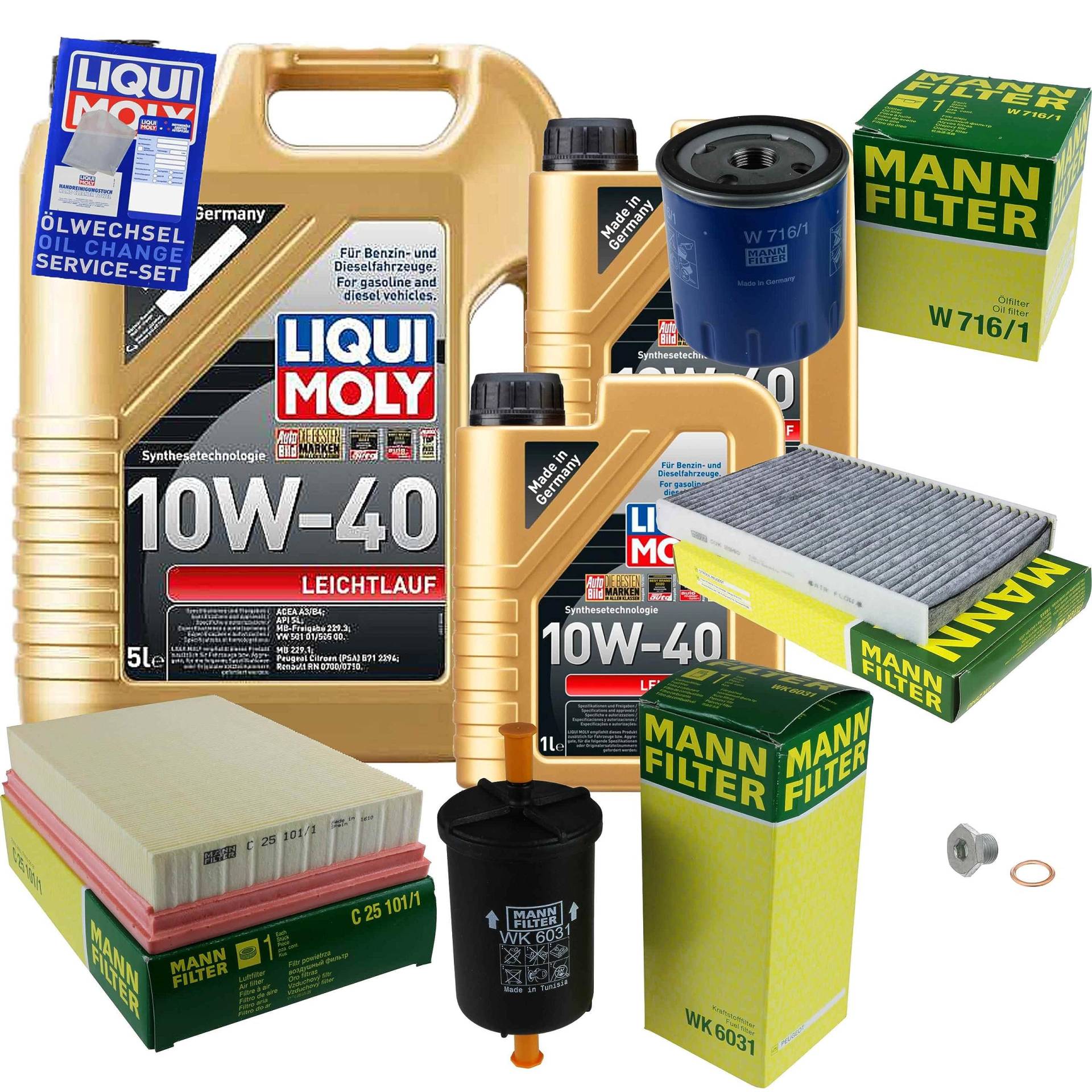 EISENFELS Inspektionspaket Wartungspaket Filterset mit 7 L Motoröl 10W-40, Ölfilter, Luftfilter, Kraftstofffilter, Innenraumfilter, Verschlussschraube EISENFELS Inspektionspaket Wartungspaket Filterset mit 7 L Motoröl 10W-40, Ölfilter, Luftfilter, Kraftstofffilter, Innenraumfilter, Verschlussschraube von EISENFELS