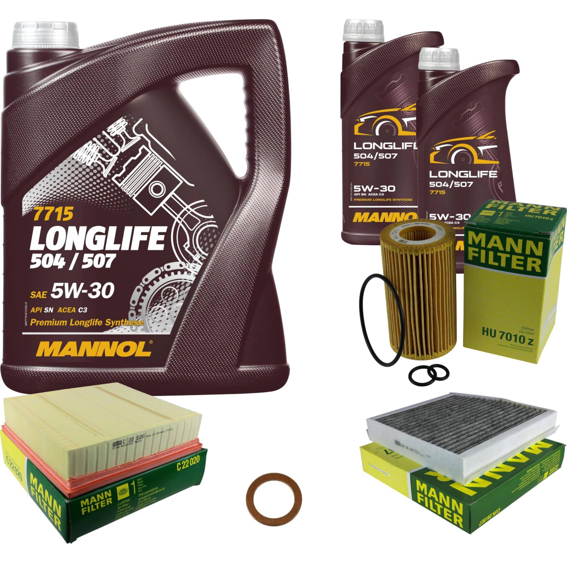EISENFELS Inspektionspaket Wartungspaket Filterset mit 7 L Motoröl 5W-30, Ölfilter, Luftfilter, Innenraumfilter, Dichtring EISENFELS Inspektionspaket Wartungspaket Filterset mit 7 L Motoröl 5W-30, Ölfilter, Luftfilter, Innenraumfilter, Dichtring von EISENFELS