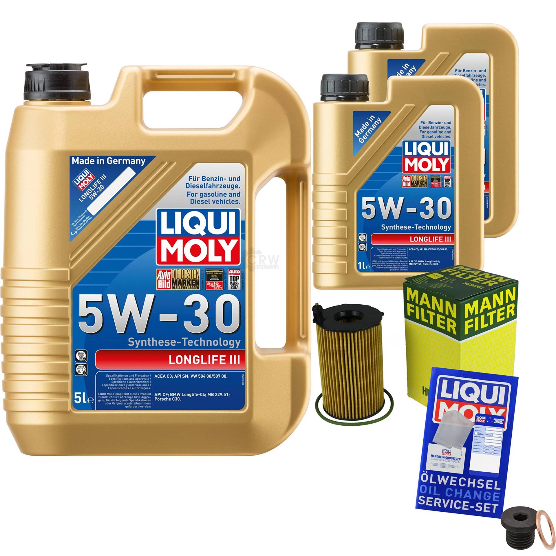 EISENFELS Inspektionspaket Wartungspaket Filterset mit 7 L Motoröl Longlife 3 5W-30, Ölfilter, Verschlussschraube EISENFELS Inspektionspaket Wartungspaket Filterset mit 7 L Motoröl Longlife 3 5W-30, Ölfilter, Verschlussschraube von EISENFELS