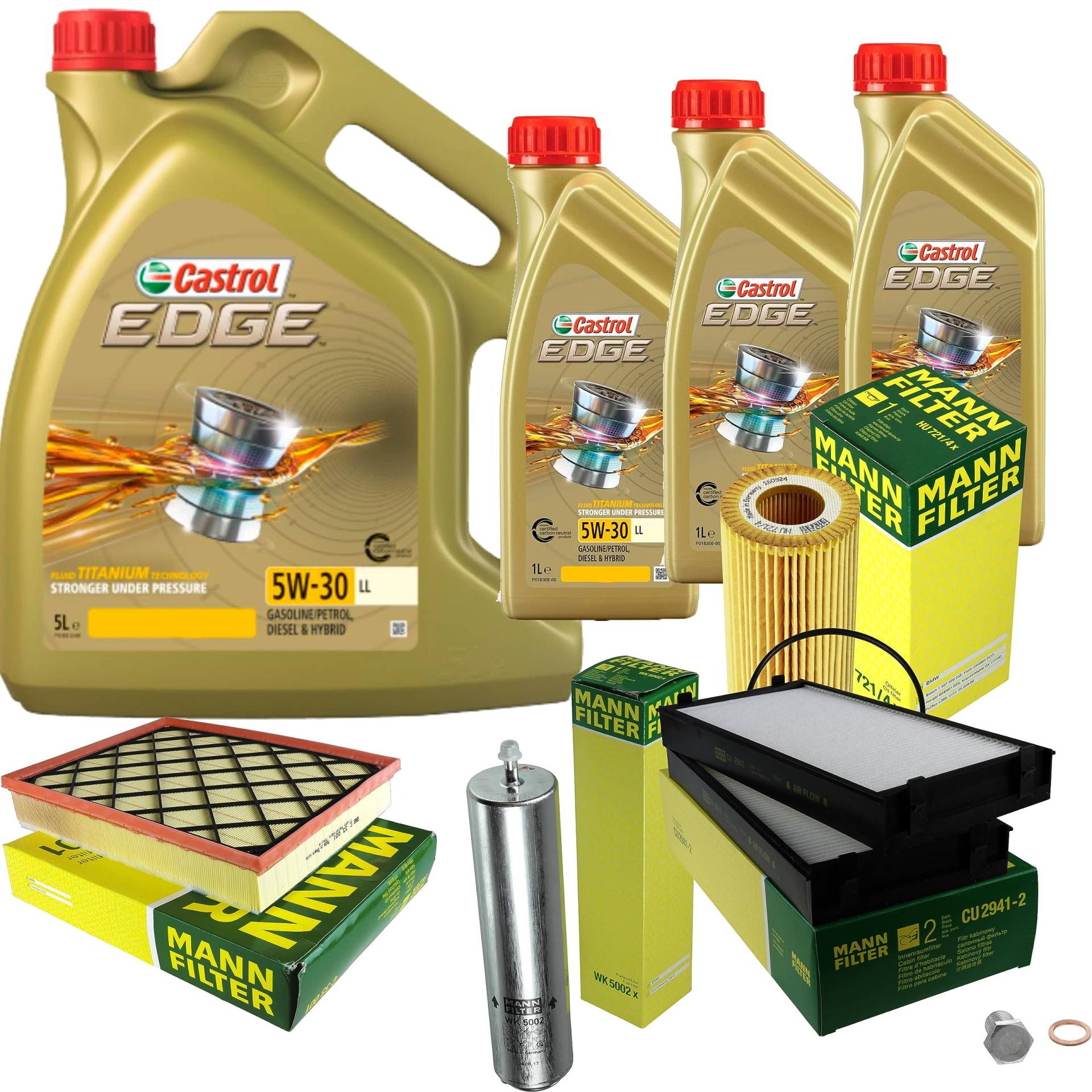 EISENFELS Inspektionspaket Wartungspaket Filterset mit 8 L Motoröl 5W-30, Ölfilter, Luftfilter, Innenraumfilter, Kraftstofffilter, Verschlussschraube EISENFELS Inspektionspaket Wartungspaket Filterset mit 8 L Motoröl 5W-30, Ölfilter, Luftfilter, Innenraumfilter, Kraftstofffilter, Verschlussschraube von EISENFELS