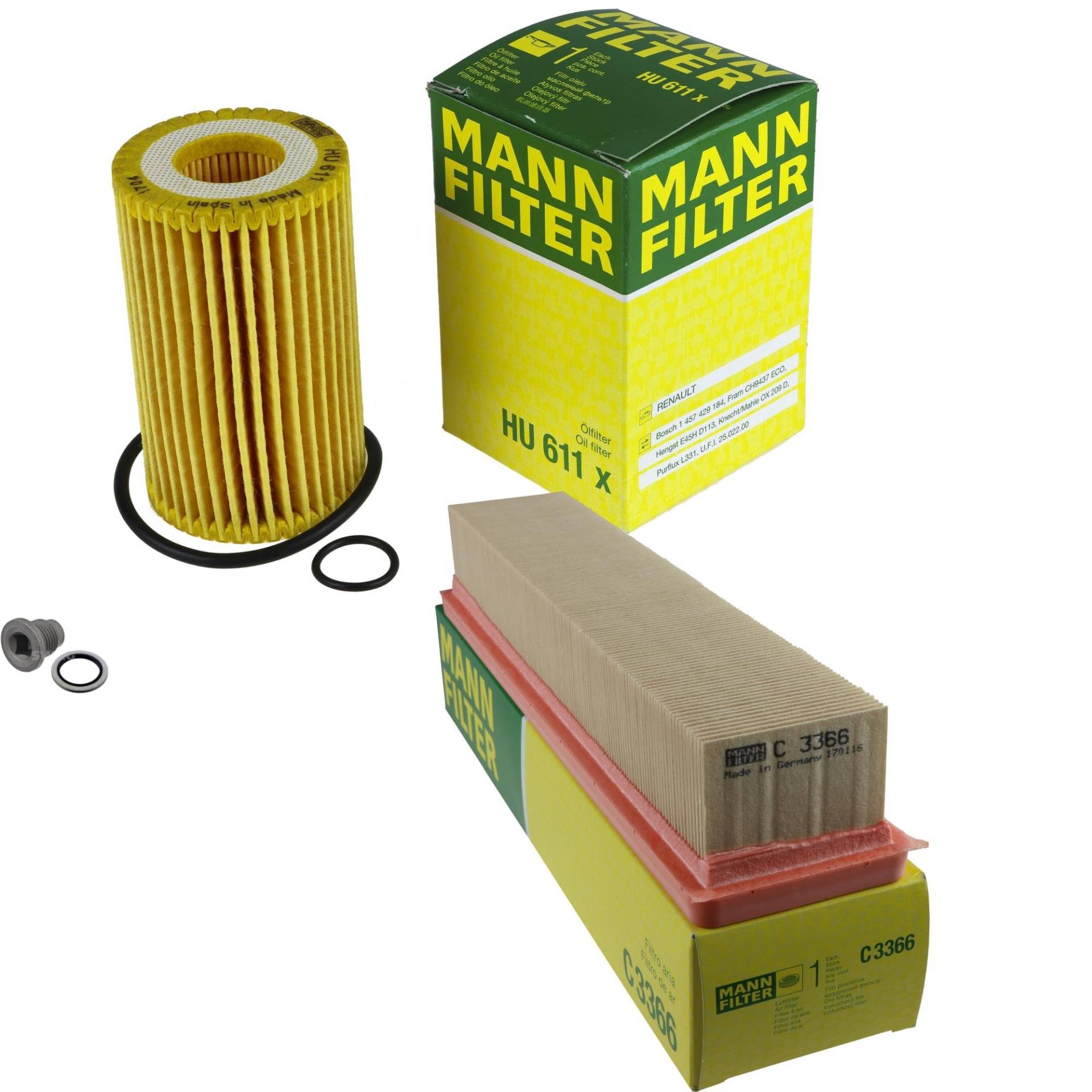 EISENFELS Inspektionspaket Wartungspaket Filterset mit Ölfilter HU 611 x, Luftfilter C 3366, Verschlussschraube EISENFELS Inspektionspaket Wartungspaket Filterset mit Ölfilter HU 611 x, Luftfilter C 3366, Verschlussschraube von EISENFELS