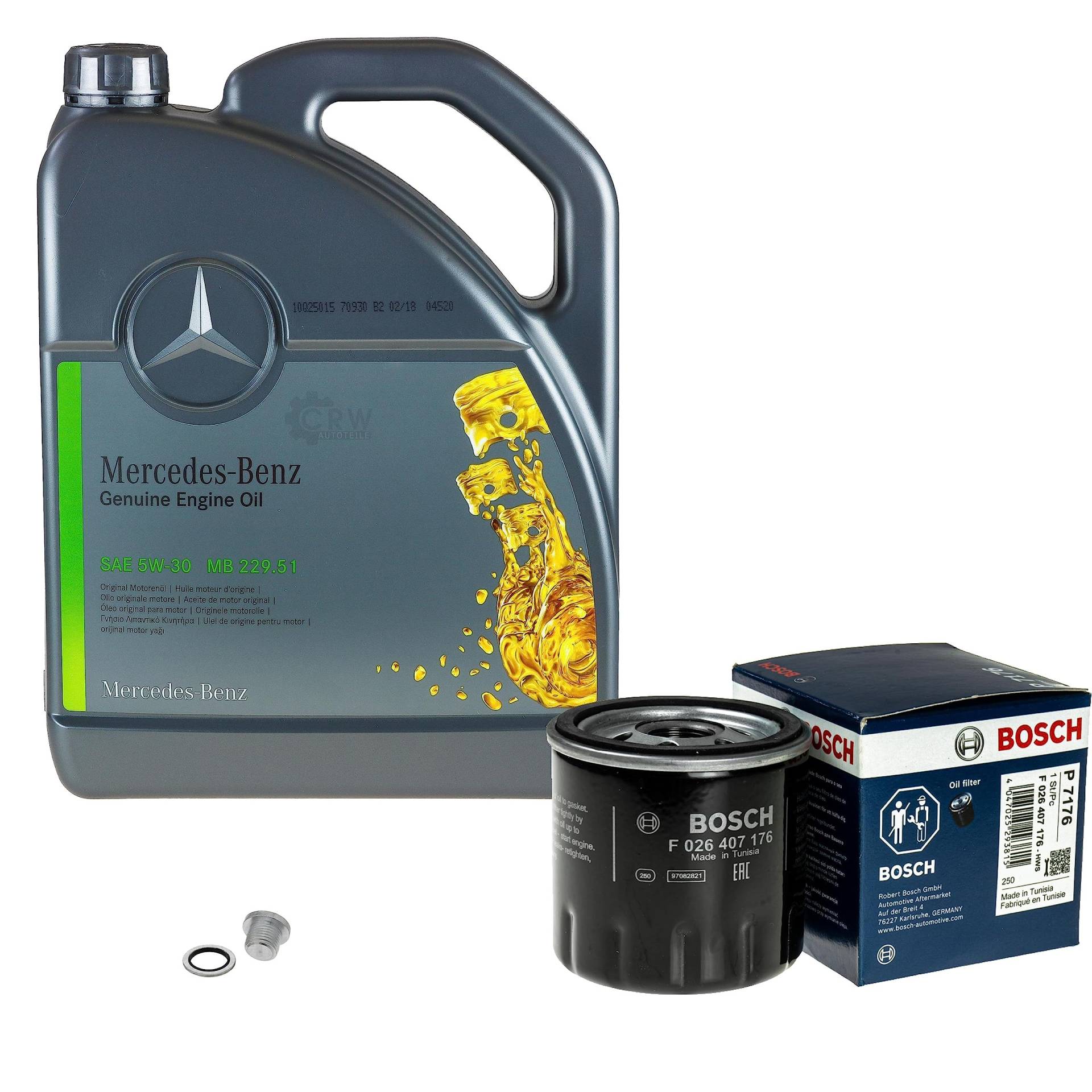 Inspektionspaket Wartungspaket Filterset mit 5 L Motoröl 5W-30, Ölfilter, Verschlussschraube von EISENFELS