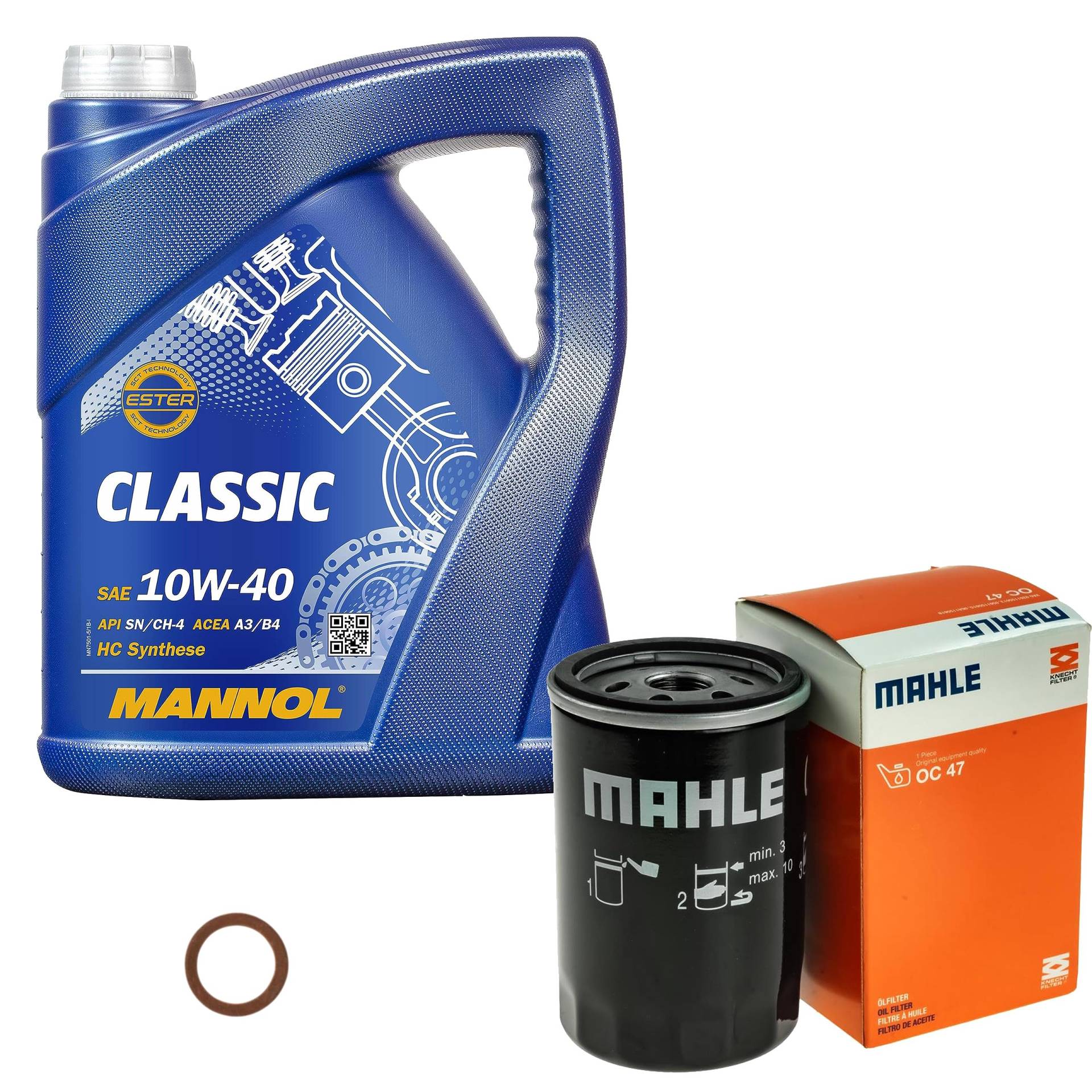 Inspektionspaket Wartungspaket Filterset mit 5 L Motoröl Classic 10W-40, Ölfilter, Dichtring von EISENFELS
