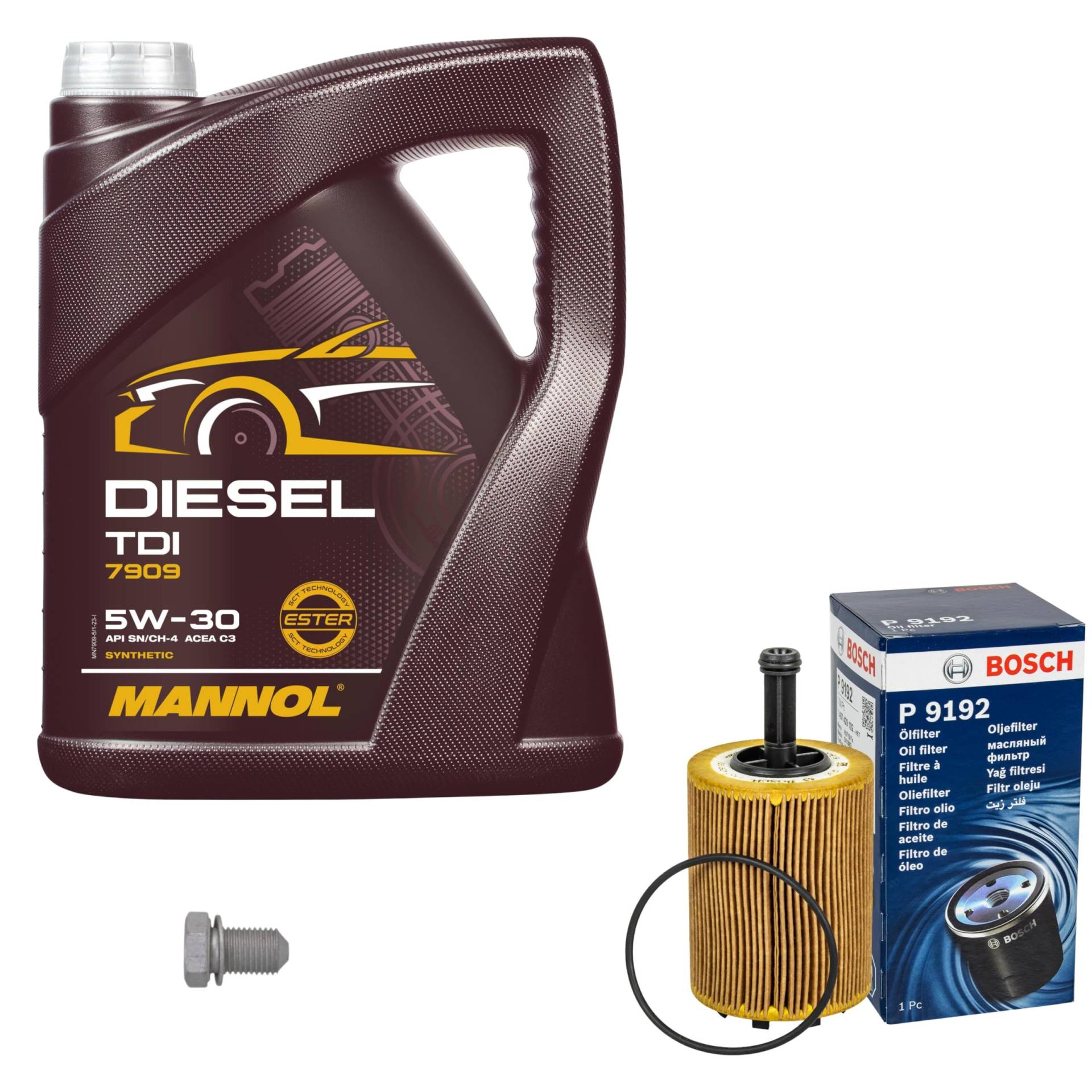 Inspektionspaket Wartungspaket Filterset mit 5 L Motoröl Diesel TDI 5W-30, Ölfilter, Verschlussschraube Inspektionspaket Wartungspaket Filterset mit 5 L Motoröl Diesel TDI 5W-30, Ölfilter, Verschlussschraube von EISENFELS