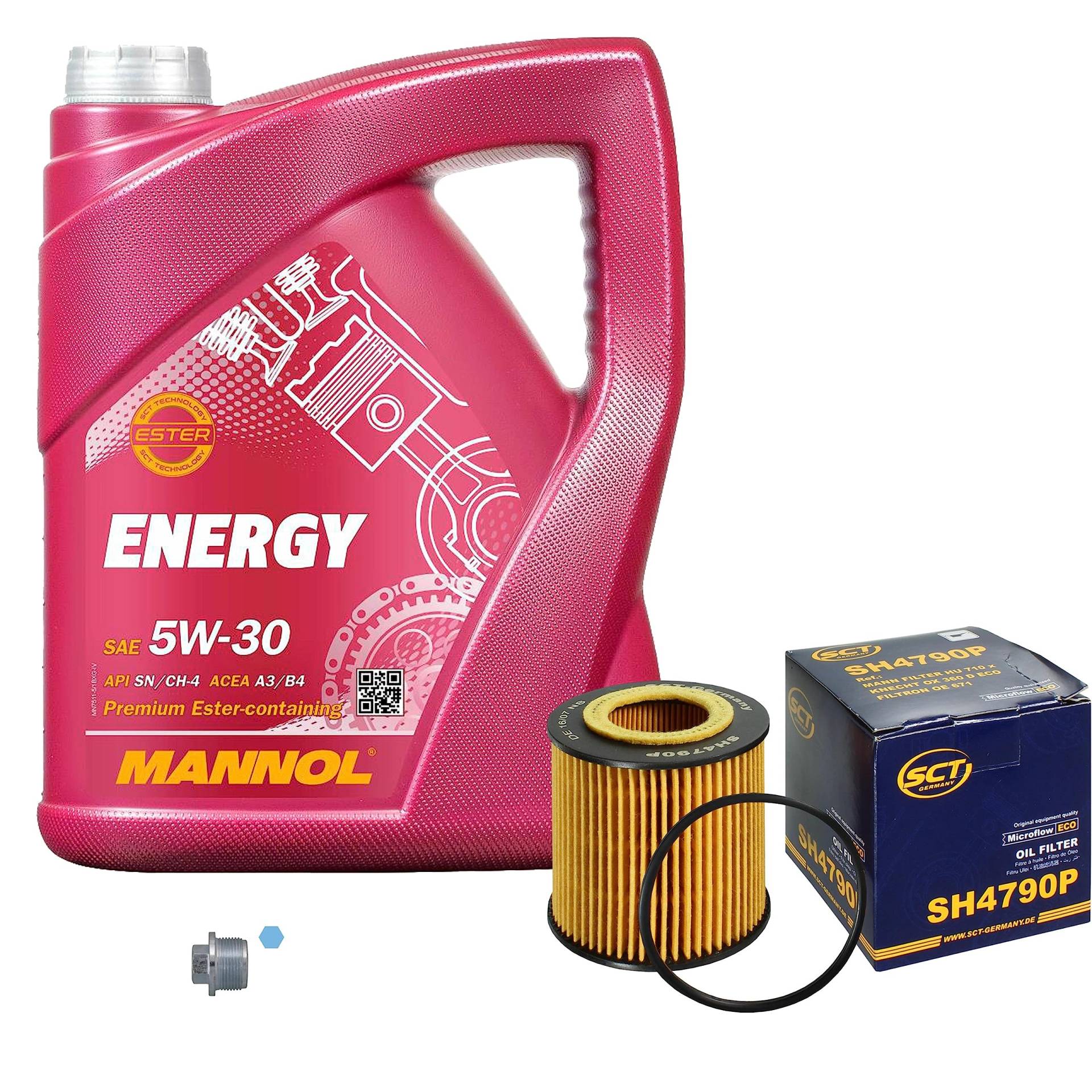 Inspektionspaket Wartungspaket Filterset mit 5 L Motoröl Energy 5W-30, Ölfilter, Verschlussschraube von EISENFELS