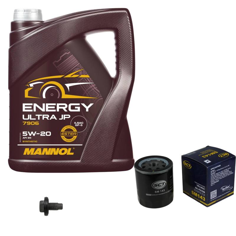 Inspektionspaket Wartungspaket Filterset mit 5 L Motoröl Energy Ultra JP 5W-20, Ölfilter, Verschlussschraube von EISENFELS