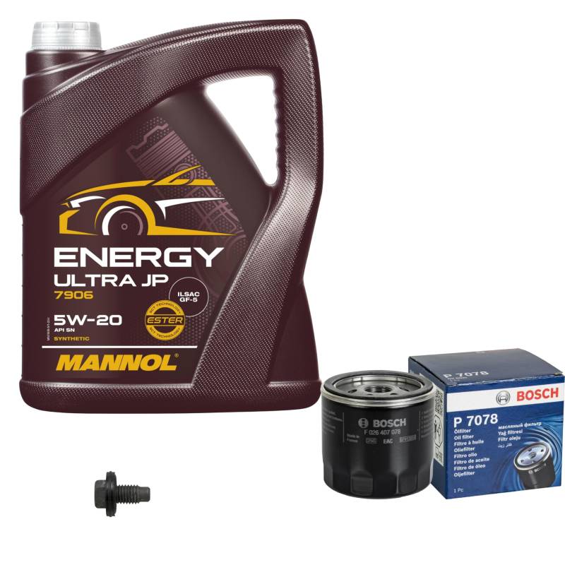 Inspektionspaket Wartungspaket Filterset mit 5 L Motoröl Energy Ultra JP 5W-20, Ölfilter, Verschlussschraube von EISENFELS