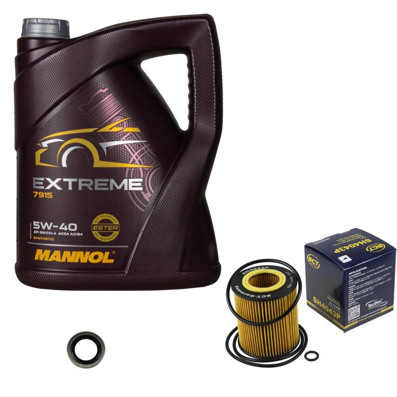 Inspektionspaket Wartungspaket Filterset mit 5 L Motoröl Extreme 5W-40, Ölfilter, Dichtring von EISENFELS