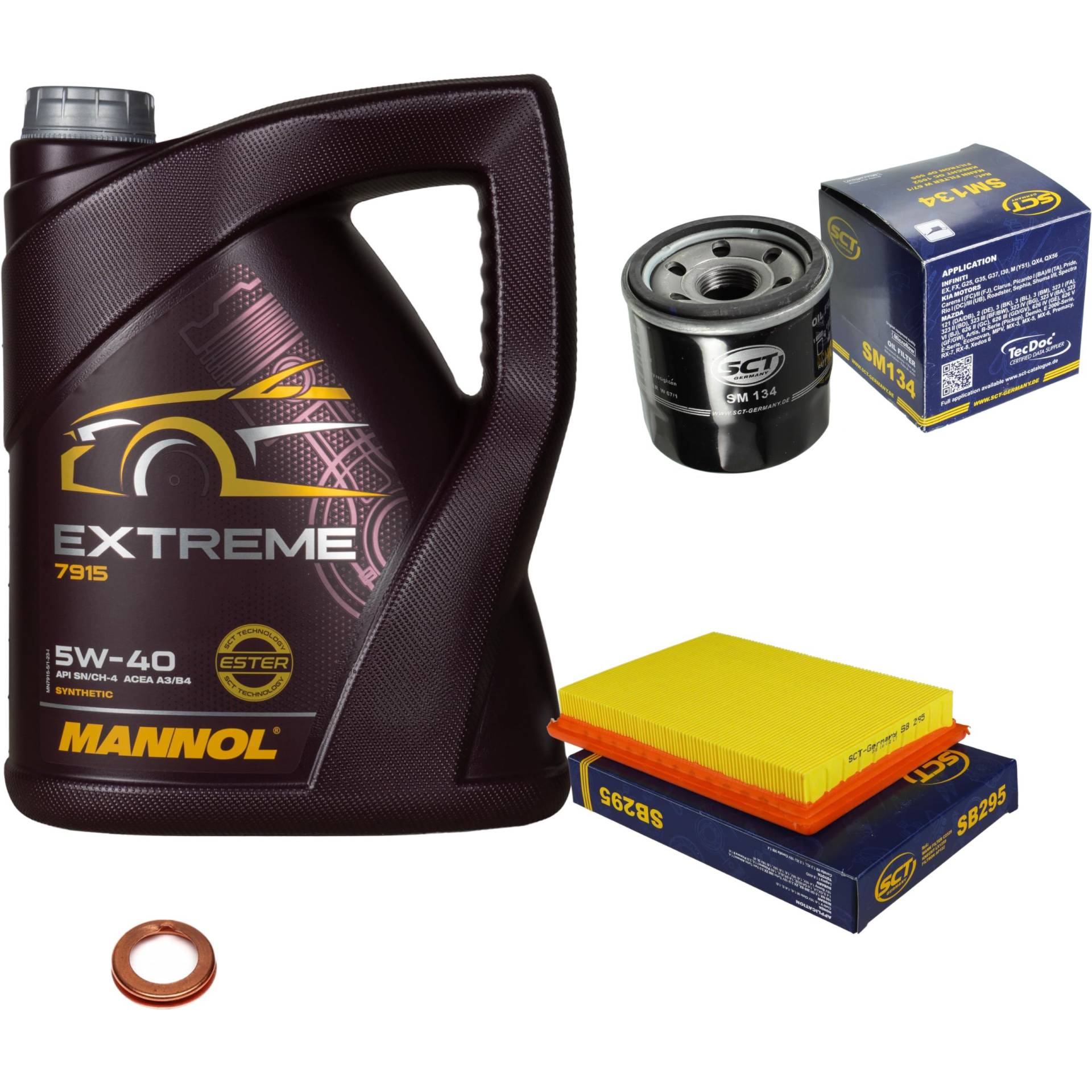 Inspektionspaket Wartungspaket Filterset mit 5 L Motoröl Extreme 5W-40, Ölfilter, Luftfilter, Dichtring Inspektionspaket Wartungspaket Filterset mit 5 L Motoröl Extreme 5W-40, Ölfilter, Luftfilter, Dichtring von EISENFELS