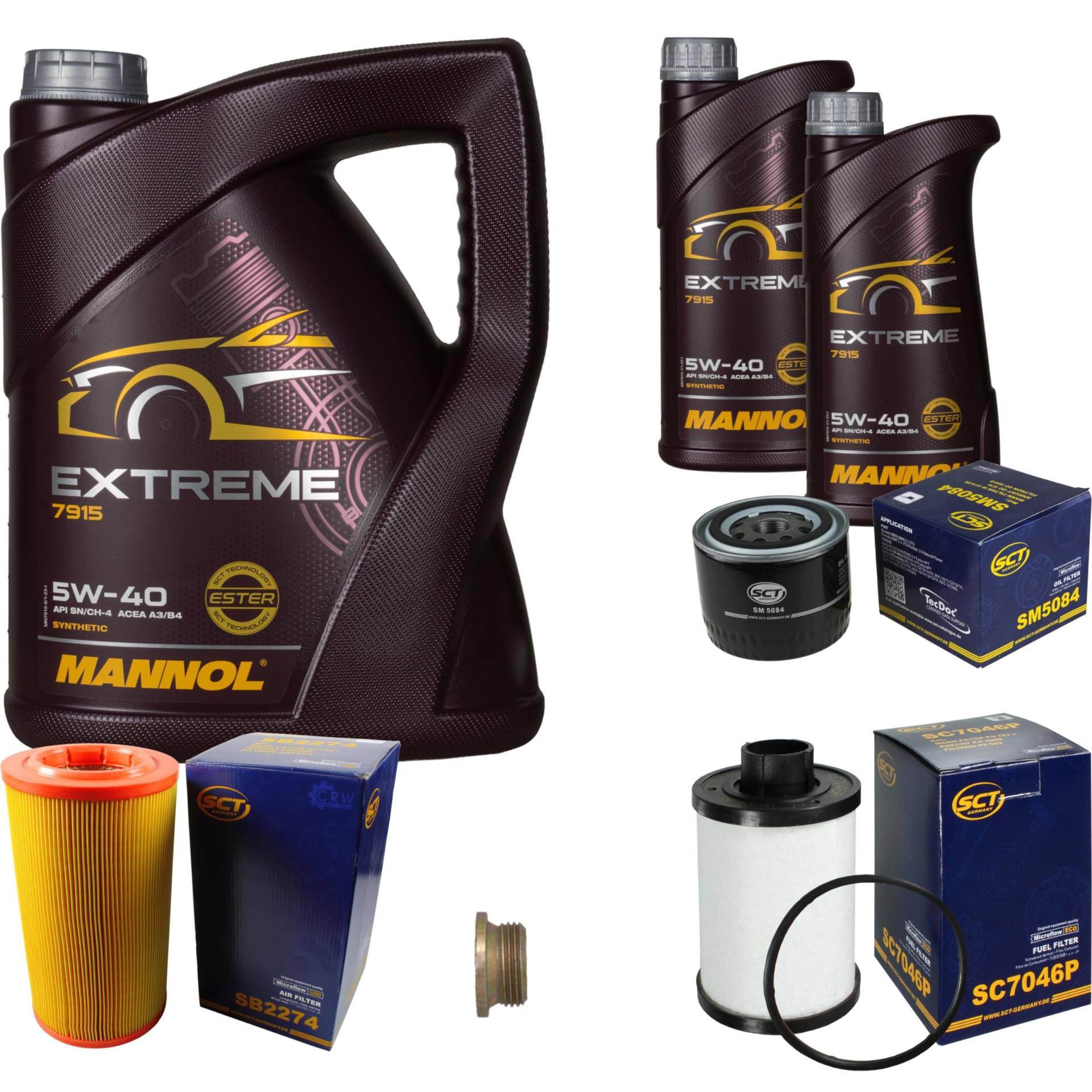 Inspektionspaket Wartungspaket Filterset mit 5 L Motoröl Extreme 5W-40, Ölfilter, Luftfilter, Kraftstofffilter, Verschlussschraube Inspektionspaket Wartungspaket Filterset mit 5 L Motoröl Extreme 5W-40, Ölfilter, Luftfilter, Kraftstofffilter, Verschlussschraube von EISENFELS