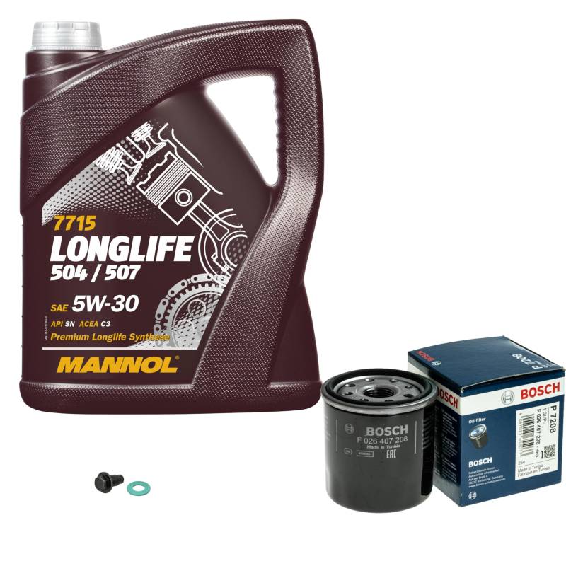Inspektionspaket Wartungspaket Filterset mit 5 L Motoröl Longlife 5W-30, Ölfilter, Verschlussschraube von EISENFELS