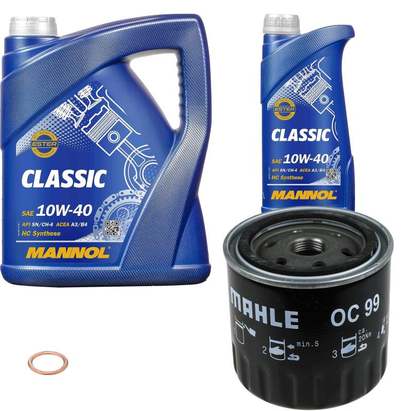 Inspektionspaket Wartungspaket Filterset mit 6 L Motoröl Classic 10W-40, Ölfilter, Dichtring von EISENFELS
