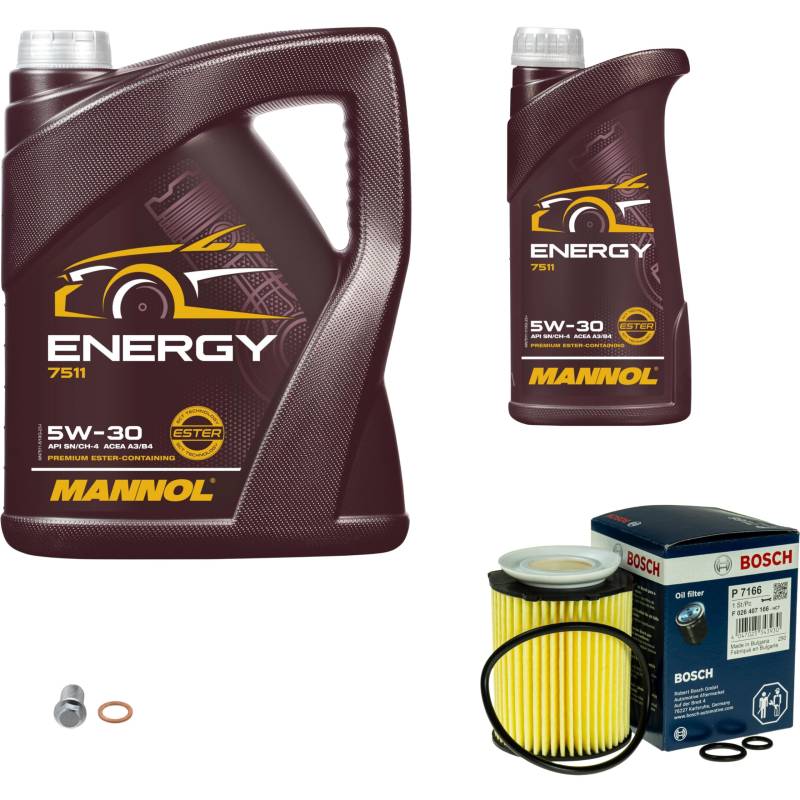 Inspektionspaket Wartungspaket Filterset mit 6 L Motoröl Energy 5W-30, Ölfilter, Verschlussschraube von EISENFELS