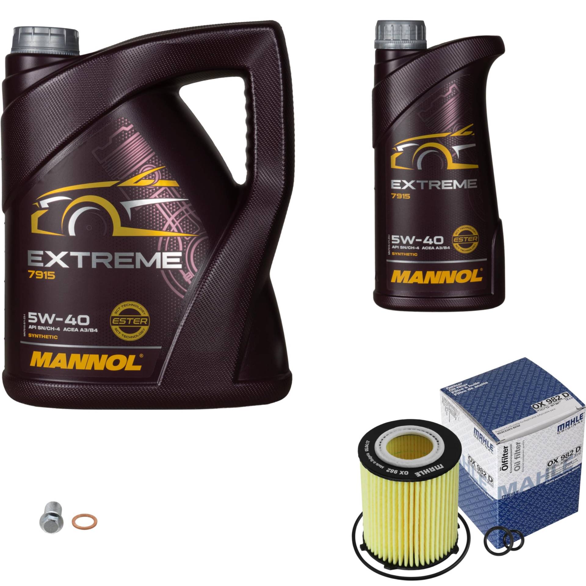 Inspektionspaket Wartungspaket Filterset mit 6 L Motoröl Extreme 5W-40, Ölfilter, Verschlussschraube Inspektionspaket Wartungspaket Filterset mit 6 L Motoröl Extreme 5W-40, Ölfilter, Verschlussschraube von EISENFELS