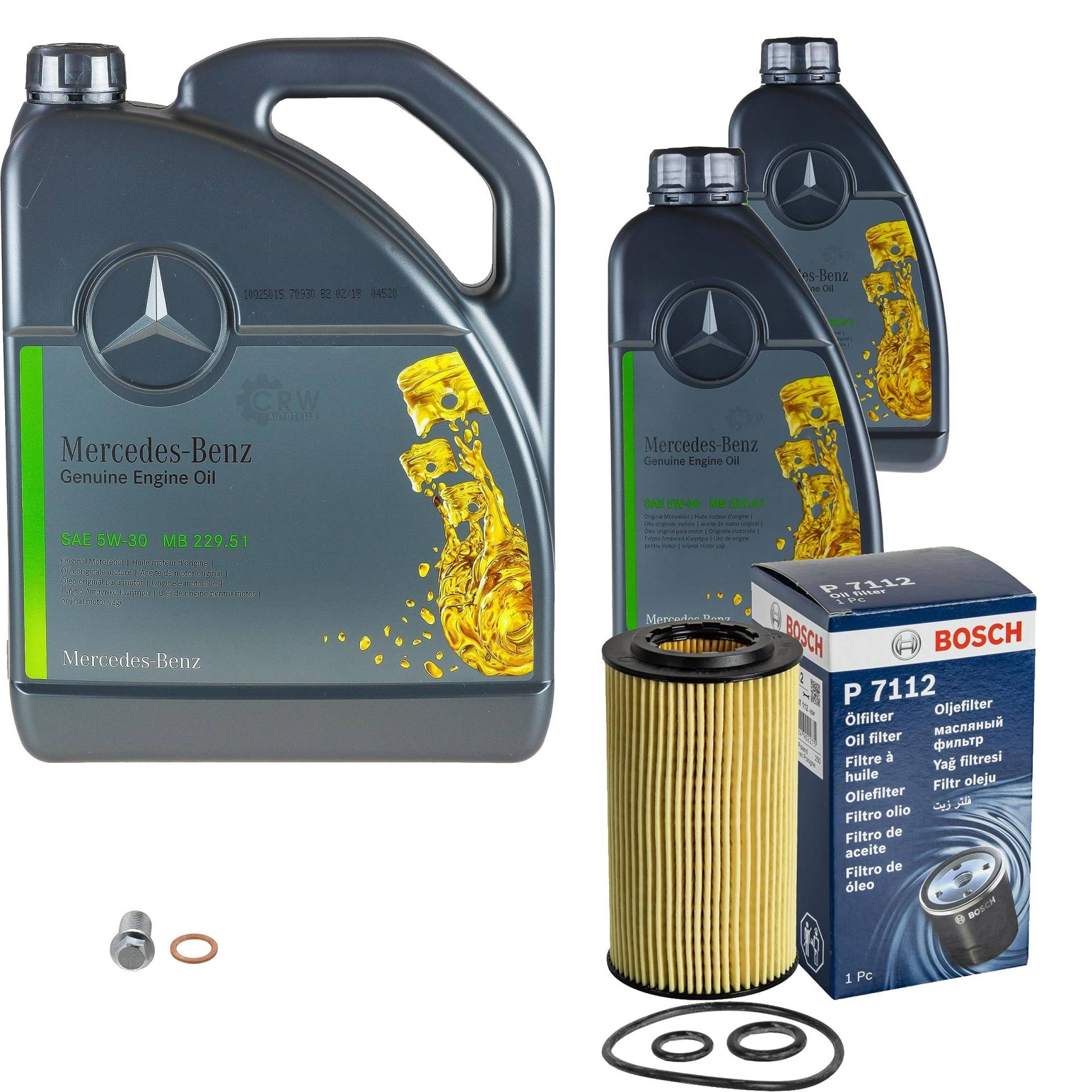 Inspektionspaket Wartungspaket Filterset mit 7 L Motoröl 5W-30, Ölfilter, Verschlussschraube von EISENFELS