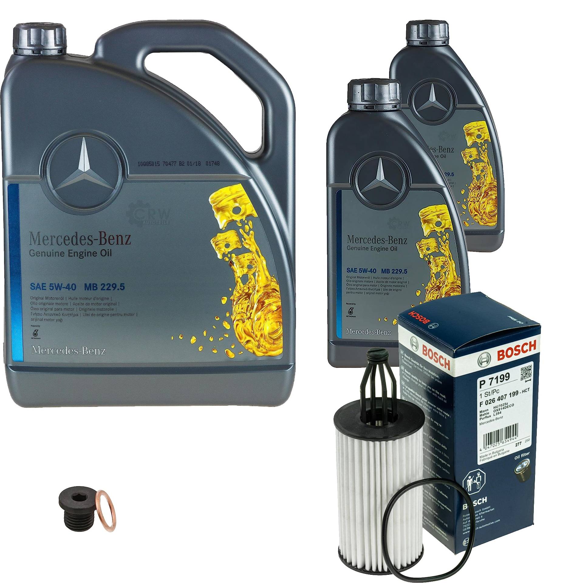 Inspektionspaket Wartungspaket Filterset mit 7 L Motoröl 5W-40, Ölfilter, Verschlussschraube von EISENFELS
