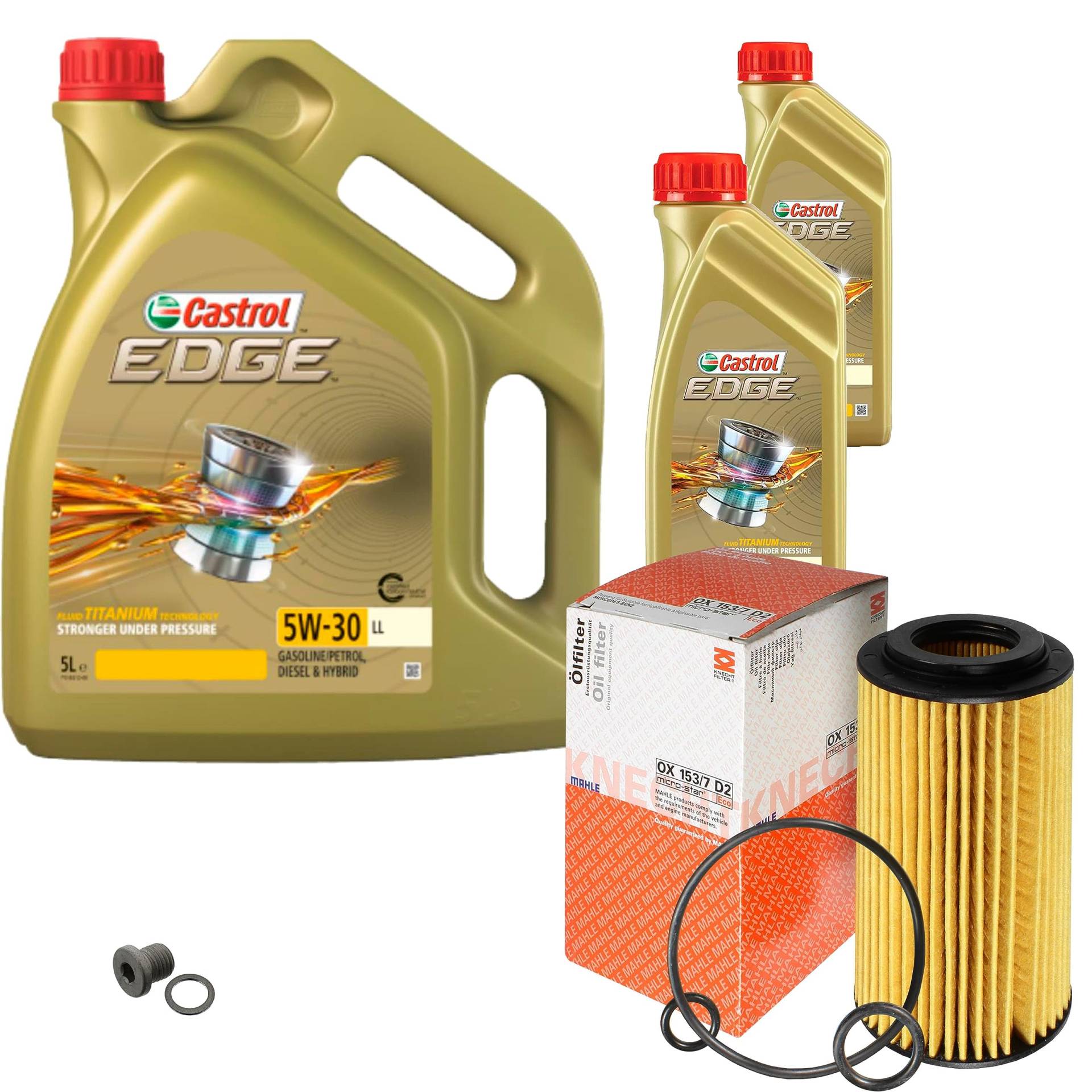 Inspektionspaket Wartungspaket Filterset mit 7 L Motoröl EDGE Titanium FST LL 5W-30, Ölfilter, Verschlussschraube Inspektionspaket Wartungspaket Filterset mit 7 L Motoröl EDGE Titanium FST LL 5W-30, Ölfilter, Verschlussschraube von EISENFELS