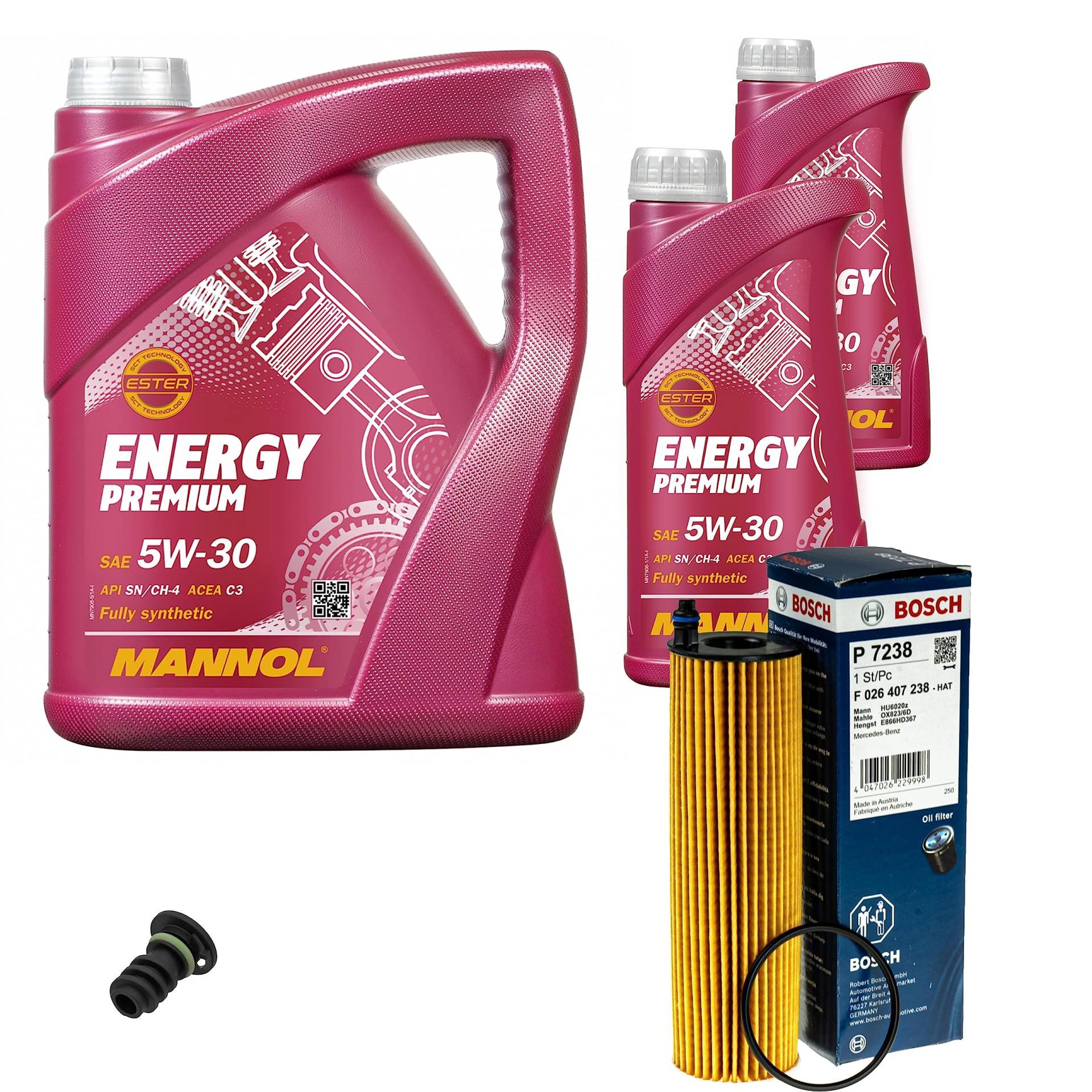 Inspektionspaket Wartungspaket Filterset mit 7 L Motoröl Energy Premium 5W-30, Ölfilter, Verschlussschraube von EISENFELS