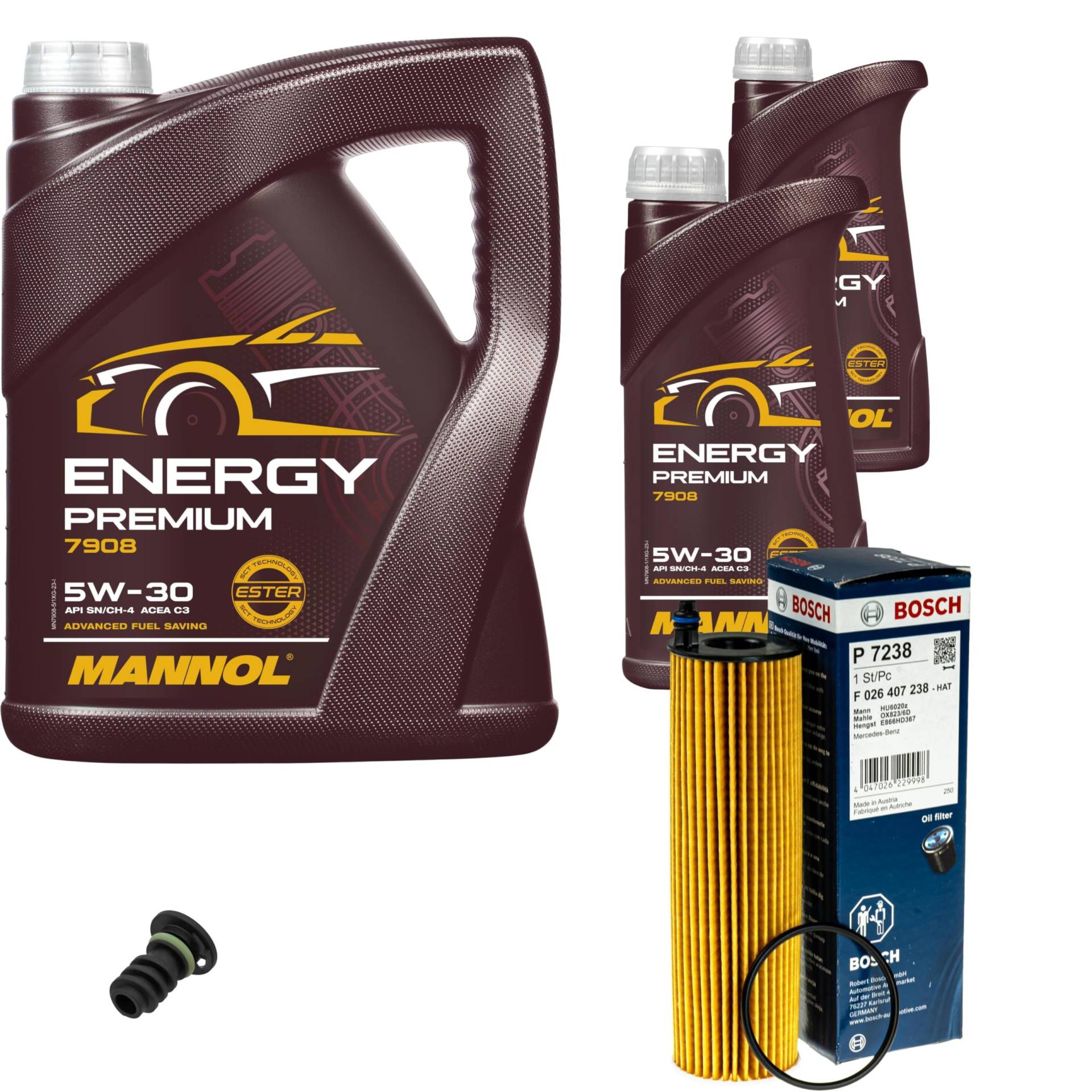 Inspektionspaket Wartungspaket Filterset mit 7 L Motoröl Energy Premium 5W-30, Ölfilter, Verschlussschraube Inspektionspaket Wartungspaket Filterset mit 7 L Motoröl Energy Premium 5W-30, Ölfilter, Verschlussschraube von EISENFELS