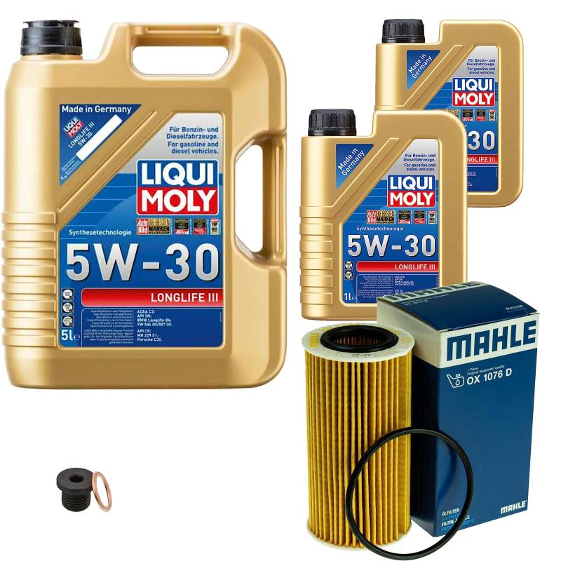 Inspektionspaket Wartungspaket Filterset mit 7 L Motoröl Longlife III 5W-30, Ölfilter, Verschlussschraube von EISENFELS