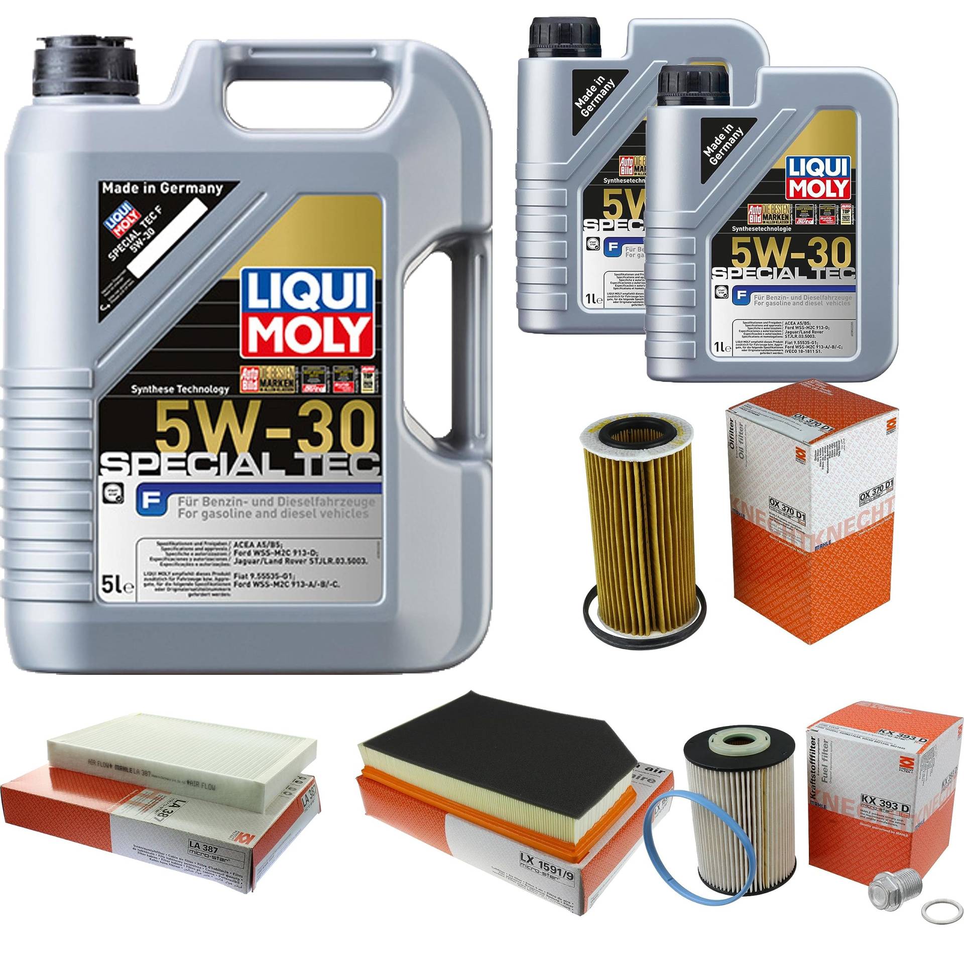 Inspektionspaket Wartungspaket Filterset mit 7 L Motoröl Special Tec F 5W-30, Ölfilter, Luftfilter, Kraftstofffilter, Innenraumfilter, Verschlussschraube Inspektionspaket Wartungspaket Filterset mit 7 L Motoröl Special Tec F 5W-30, Ölfilter, Luftfilter, Kraftstofffilter, Innenraumfilter, Verschlussschraube von EISENFELS