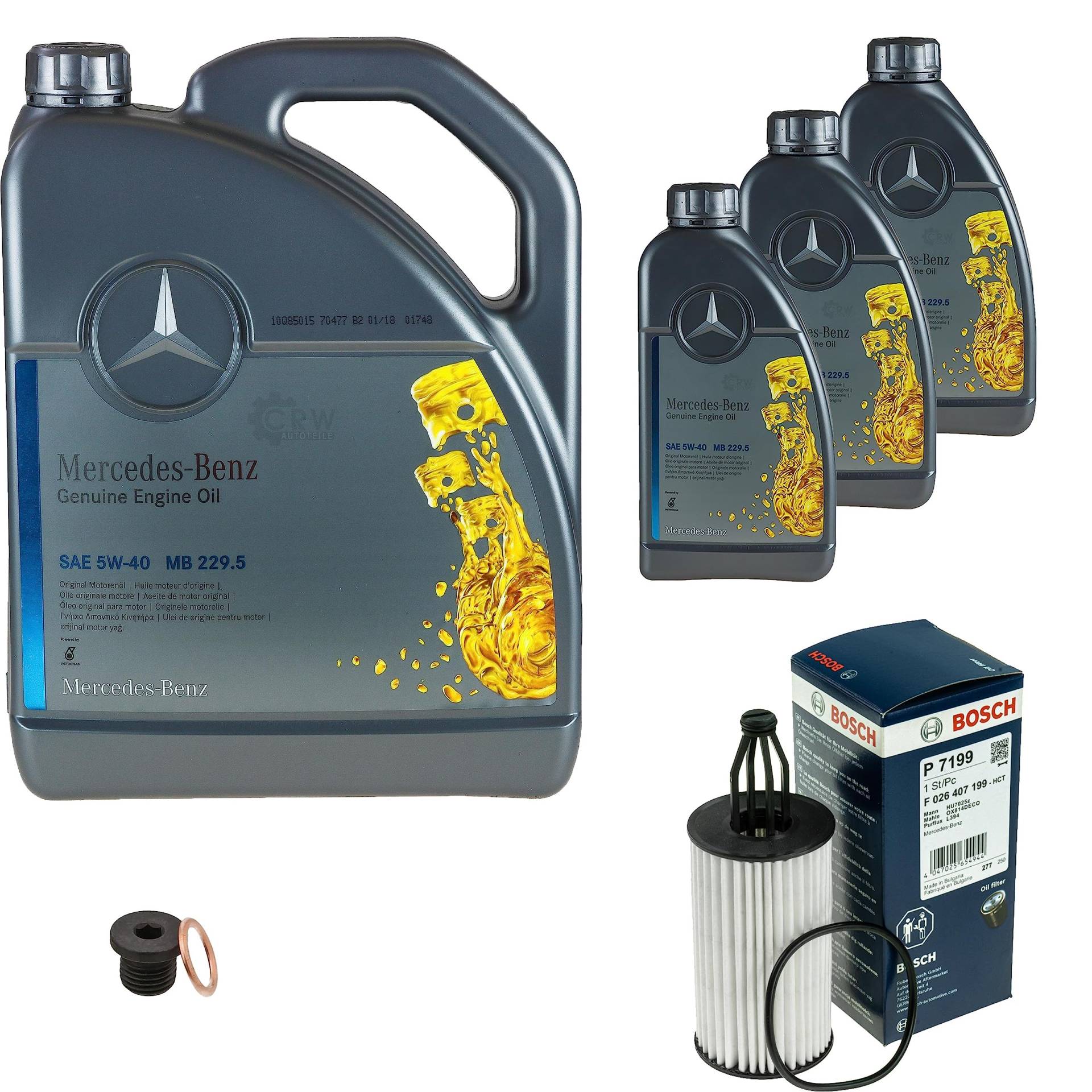 Inspektionspaket Wartungspaket Filterset mit 8 L Motoröl 5W-40, Ölfilter, Verschlussschraube von EISENFELS