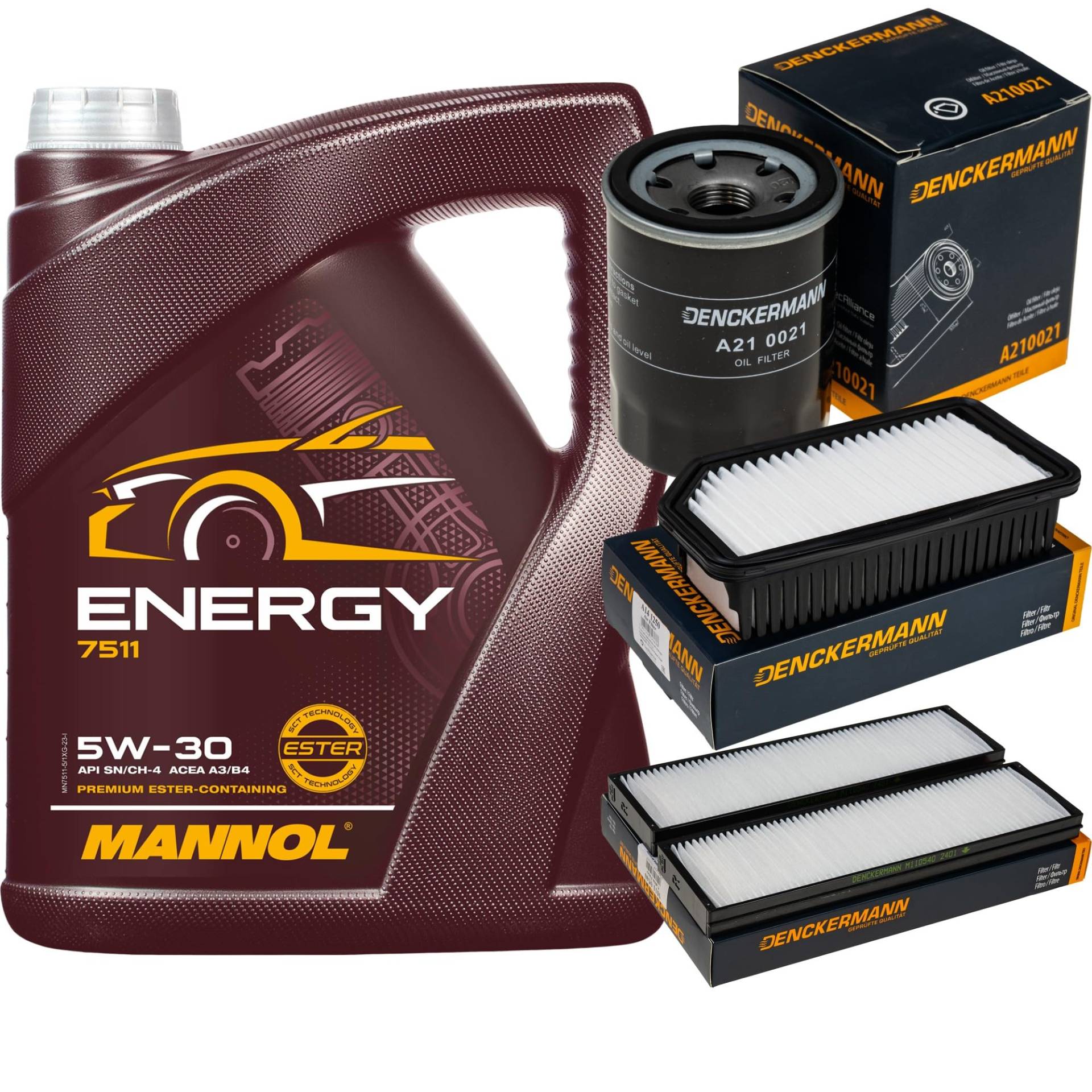Inspektionspaket Wartungspaket Filterset mit Energy 5W-30 5L, Luftfilter, Innenraumfilter, Ölfilter Inspektionspaket Wartungspaket Filterset mit Energy 5W-30 5L, Luftfilter, Innenraumfilter, Ölfilter von EISENFELS