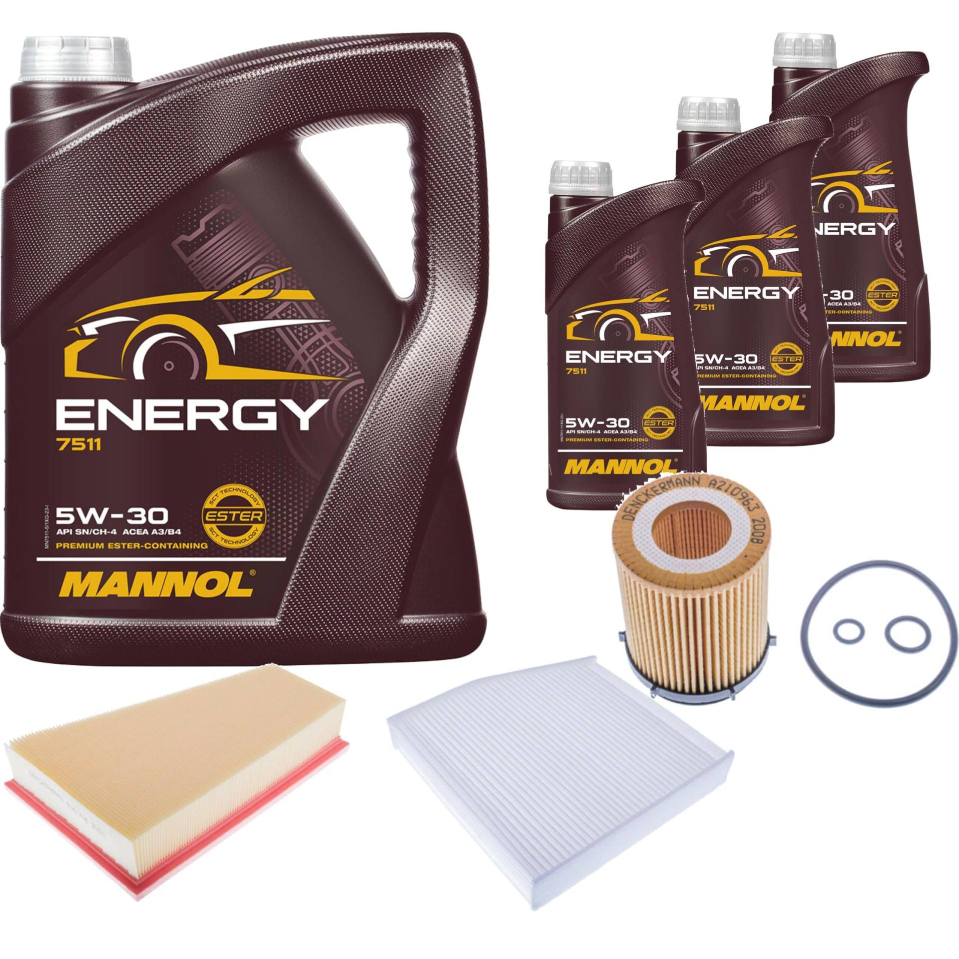 Inspektionspaket Wartungspaket Filterset mit Energy 5W-30 8L, Ölfilter, Luftfilter, Innenraumfilter Inspektionspaket Wartungspaket Filterset mit Energy 5W-30 8L, Ölfilter, Luftfilter, Innenraumfilter von EISENFELS