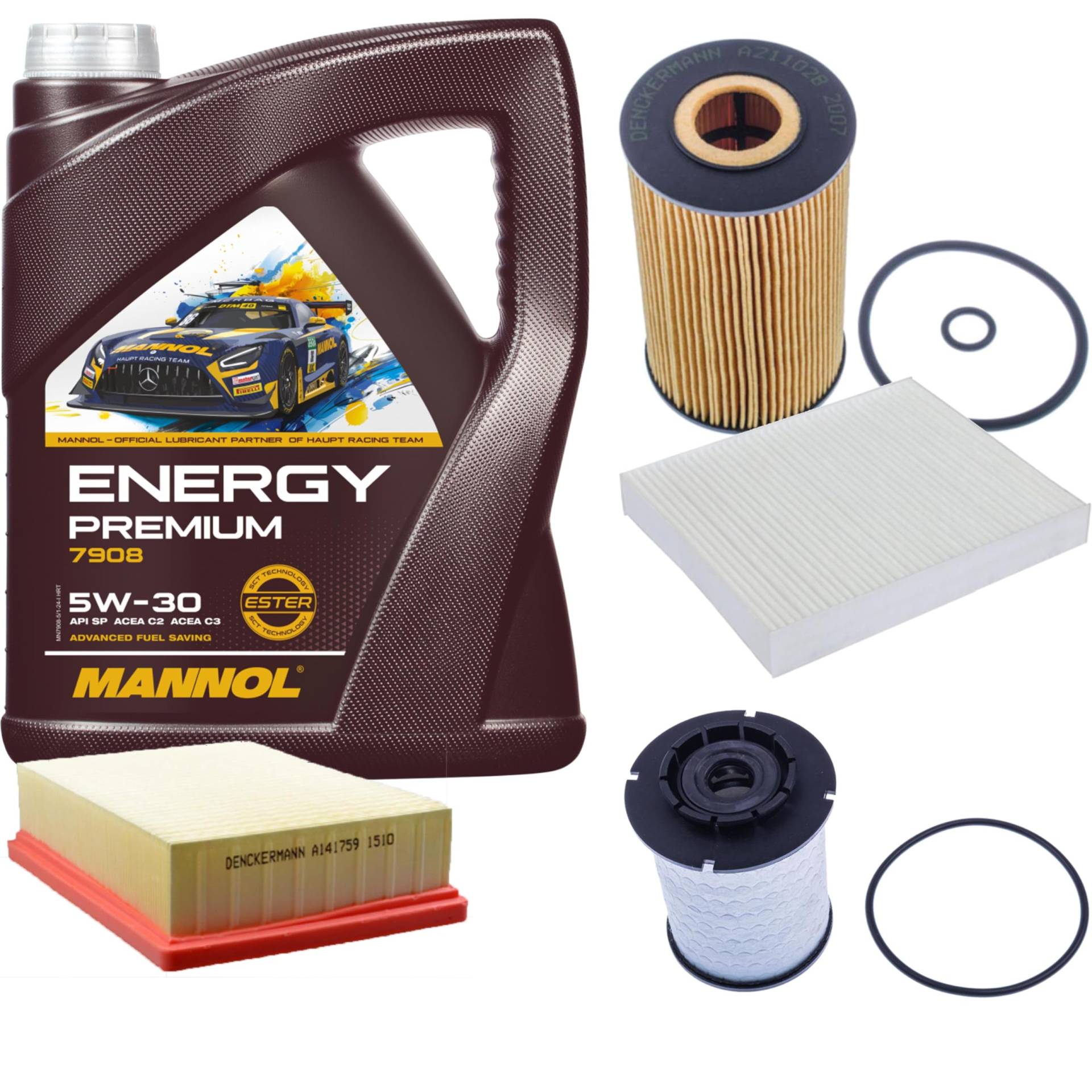 Inspektionspaket Wartungspaket Filterset mit Energy Premium 5W-30 5L, Ölfilter, Innenraumfilter, Luftfilter, Kraftstofffilter Inspektionspaket Wartungspaket Filterset mit Energy Premium 5W-30 5L, Ölfilter, Innenraumfilter, Luftfilter, Kraftstofffilter von EISENFELS