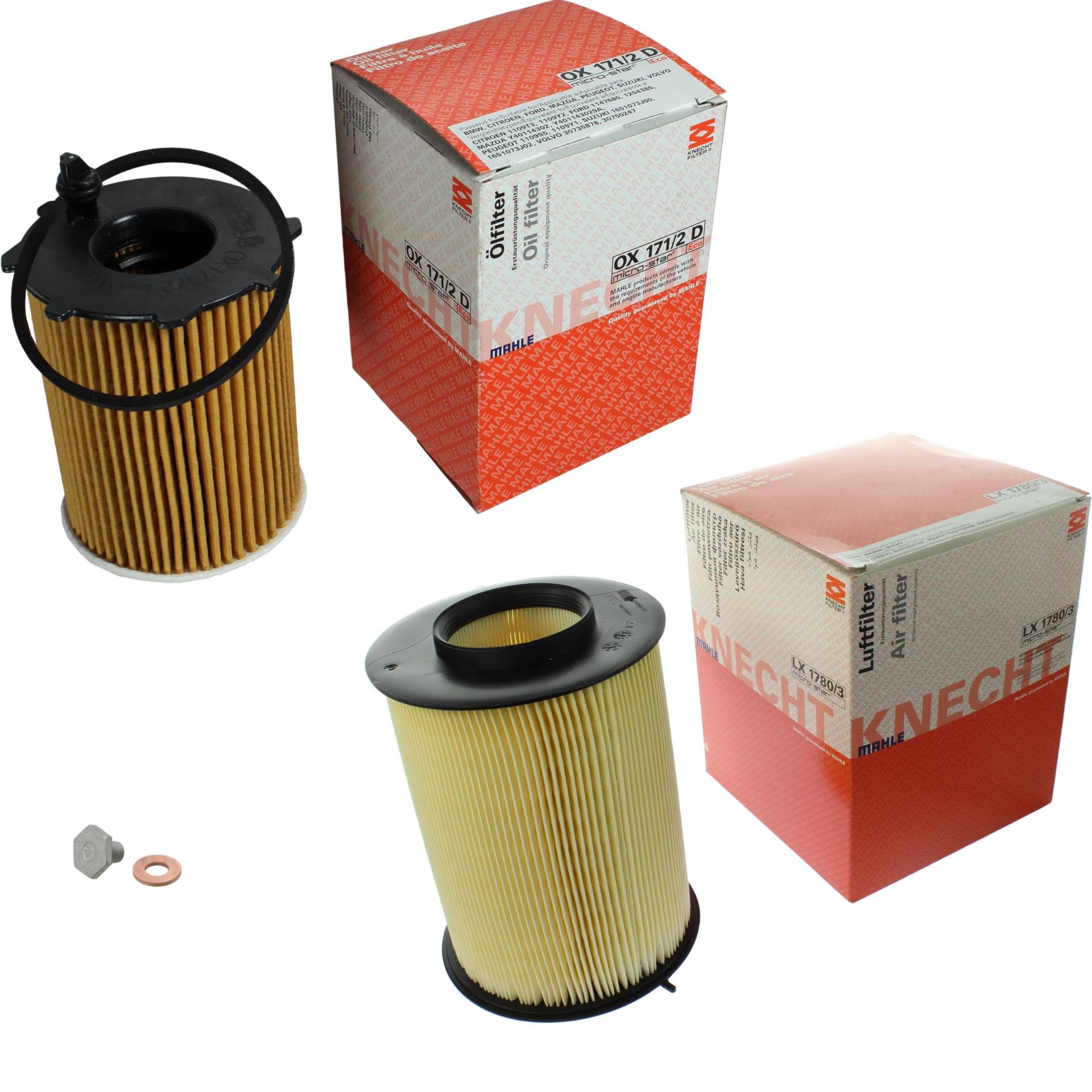 Inspektionspaket Wartungspaket Filterset mit Ölfilter OX 171/2D, Luftfilter LX 1780/3, Verschlussschraube von EISENFELS