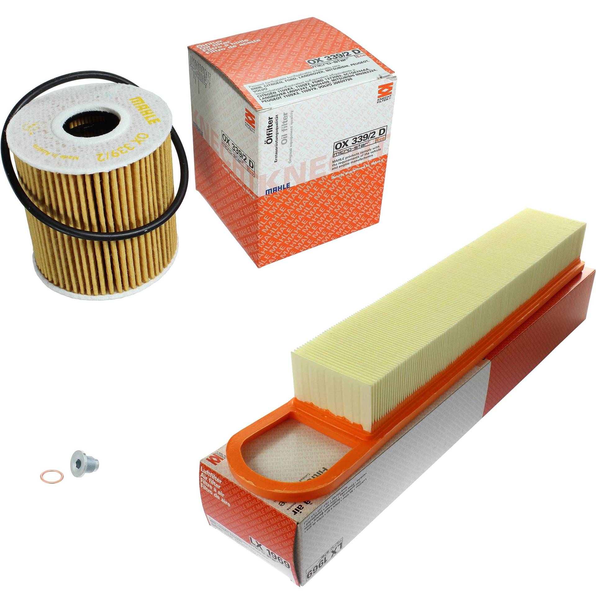 Inspektionspaket Wartungspaket Filterset mit Ölfilter OX 339/2D, Luftfilter LX 1969, Verschlussschraube von EISENFELS