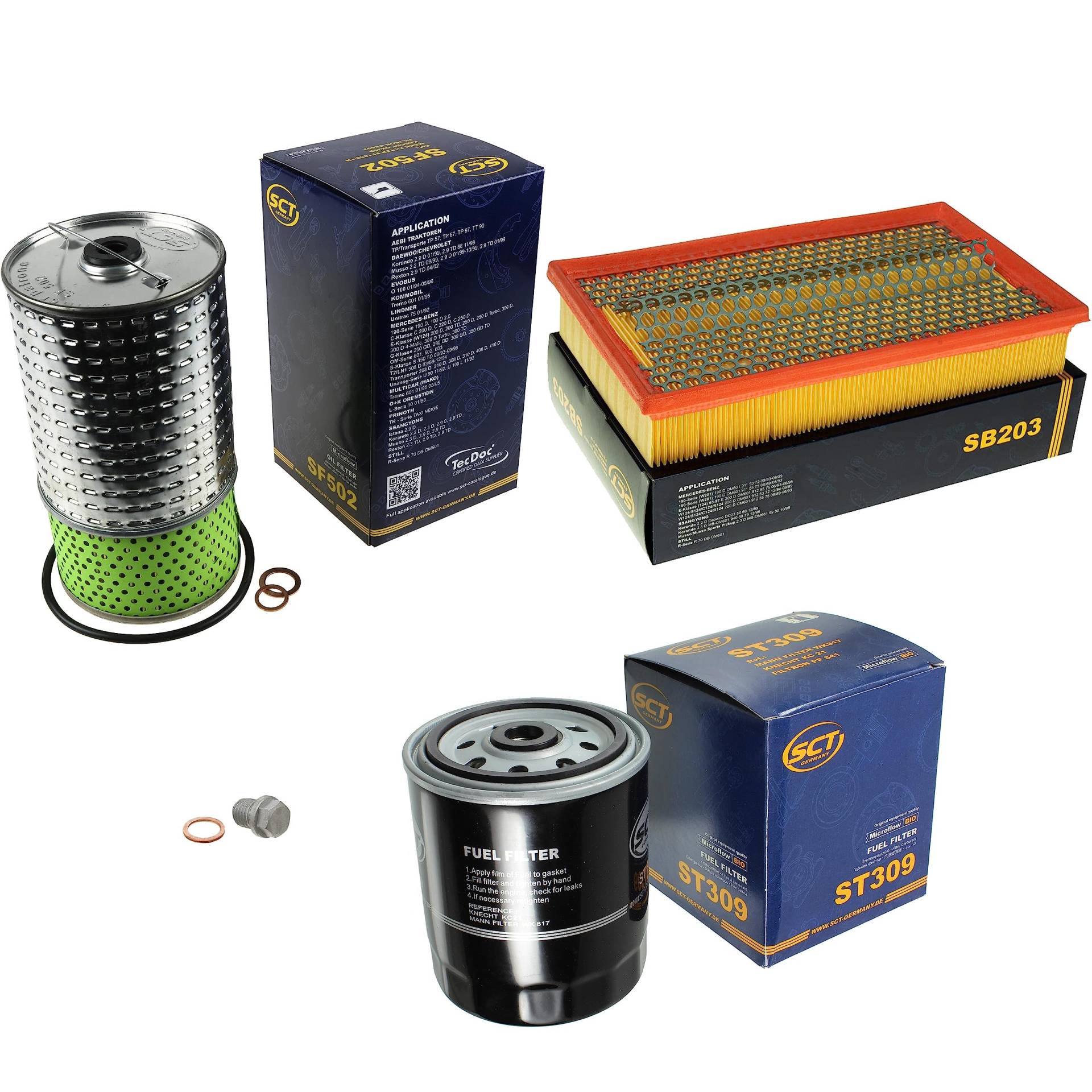 Inspektionspaket Wartungspaket Filterset mit Ölfilter SF 502, Luftfilter SB 203, Kraftstofffilter ST 309, Verschlussschraube Inspektionspaket Wartungspaket Filterset mit Ölfilter SF 502, Luftfilter SB 203, Kraftstofffilter ST 309, Verschlussschraube von EISENFELS