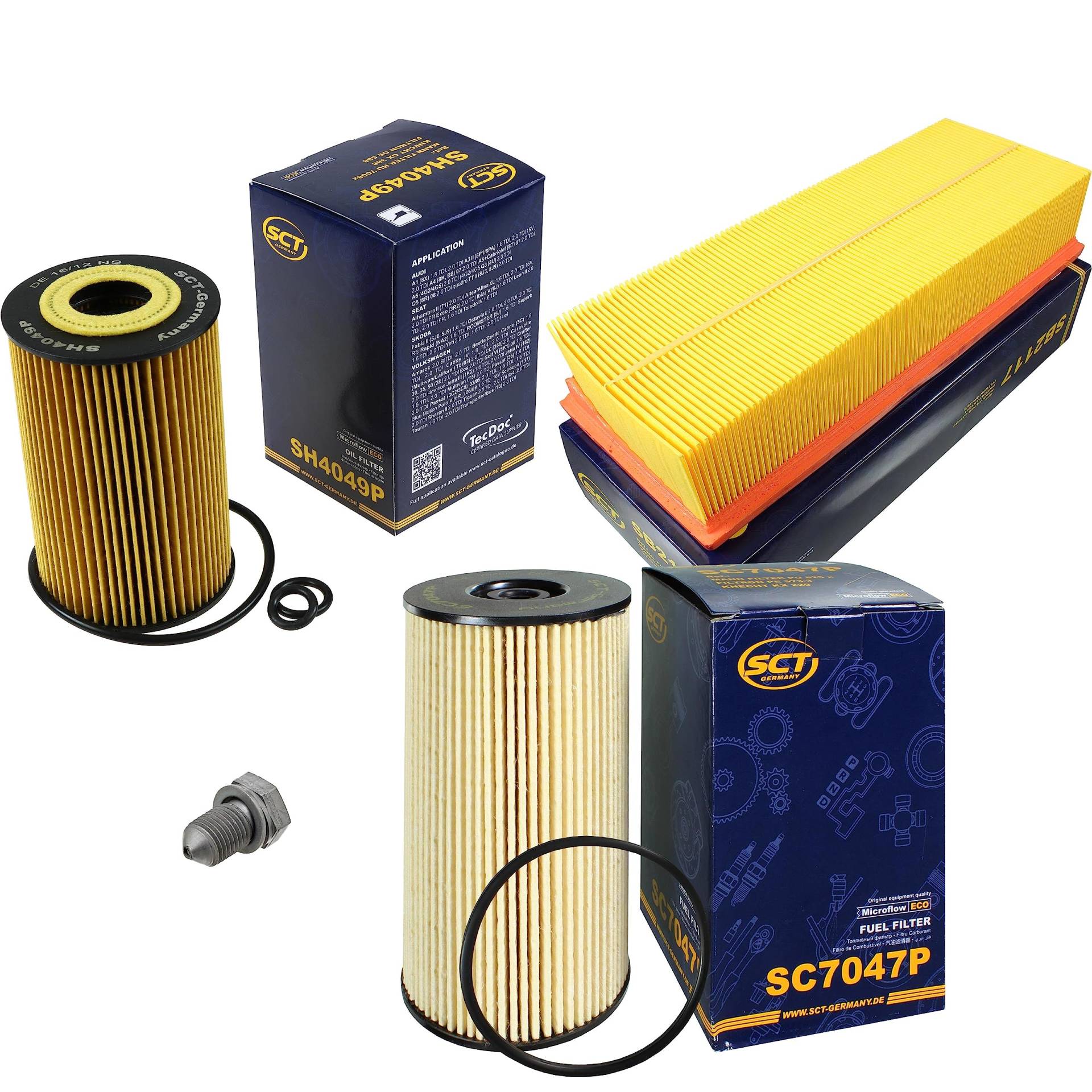 Inspektionspaket Wartungspaket Filterset mit Ölfilter SH 4049 P, Luftfilter SB 2117, Kraftstofffilter SC 7047 P, Verschlussschraube Inspektionspaket Wartungspaket Filterset mit Ölfilter SH 4049 P, Luftfilter SB 2117, Kraftstofffilter SC 7047 P, Verschlussschraube von EISENFELS
